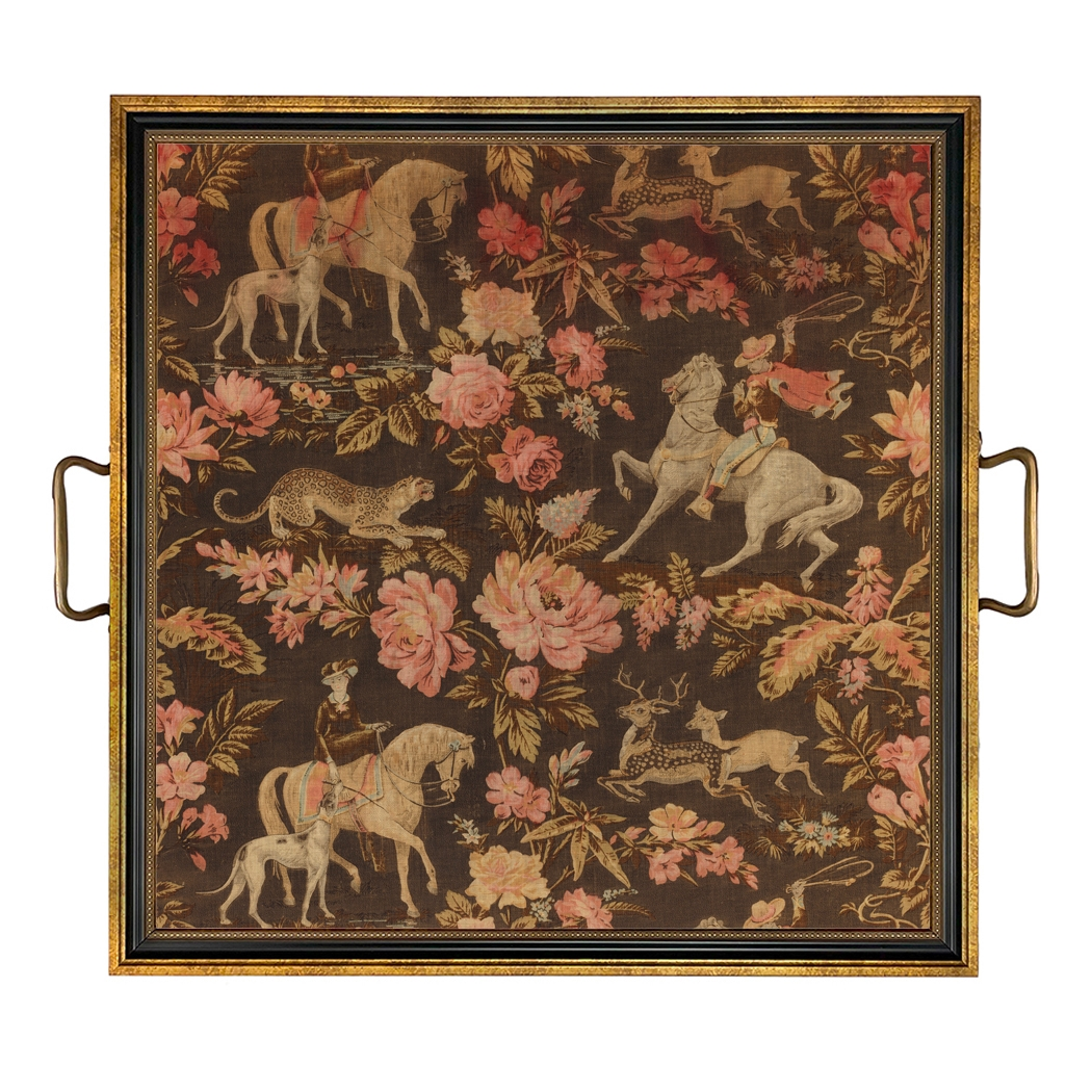 Equestrian Print Decorative Tray large