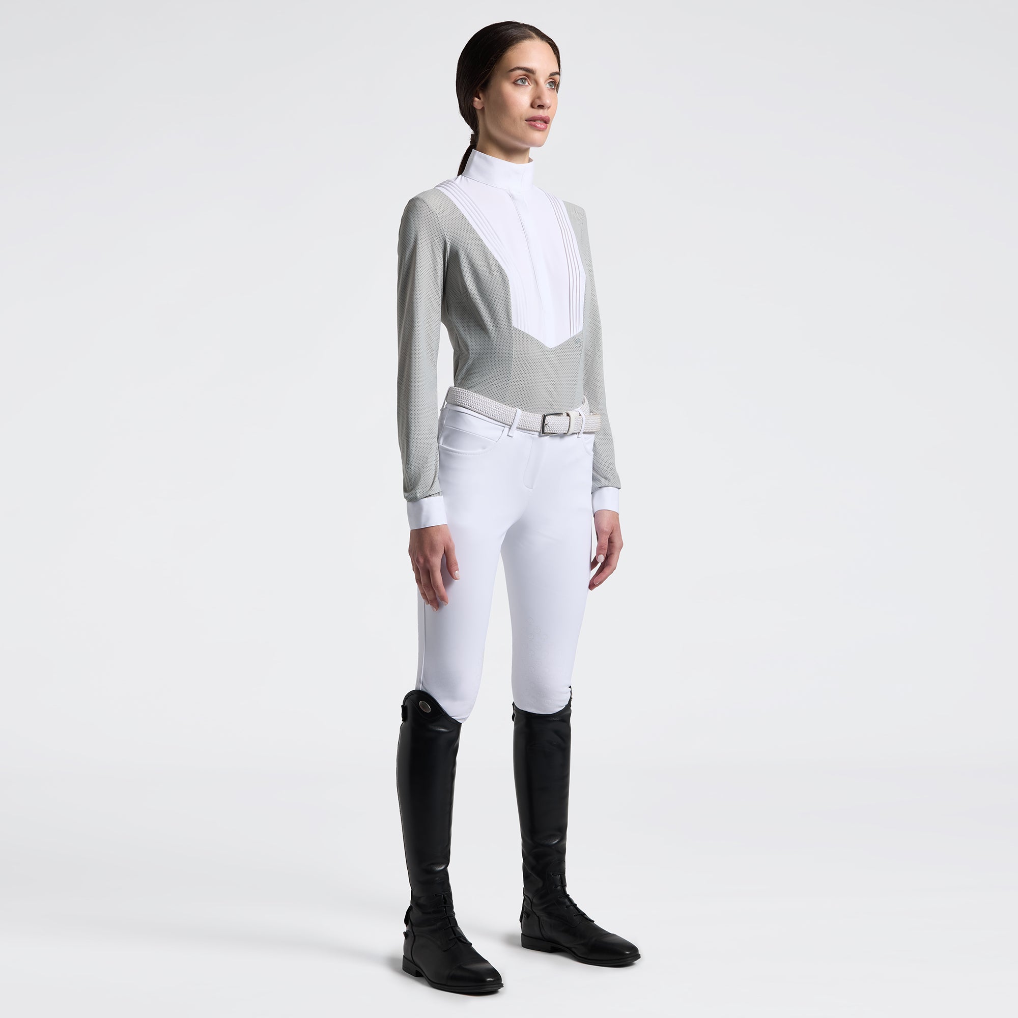 Cavalleria Toscana Perforated Bib Shirt l/s ladies
