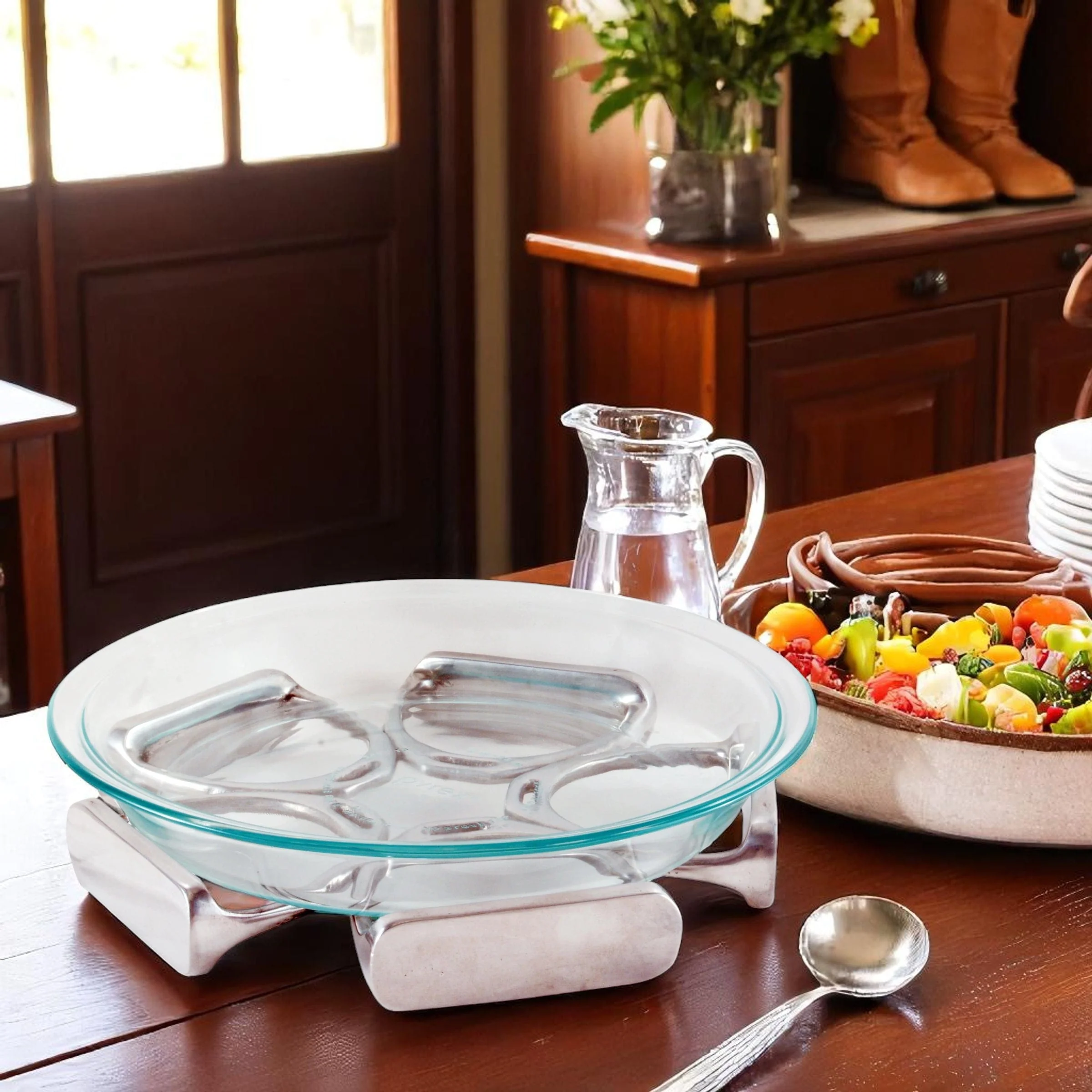 Cast Aluminum Stirrup Pie Trivet 9"