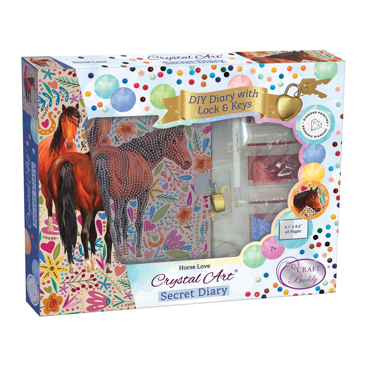 Crystal Art® Secret Diary Kit – Horse Love