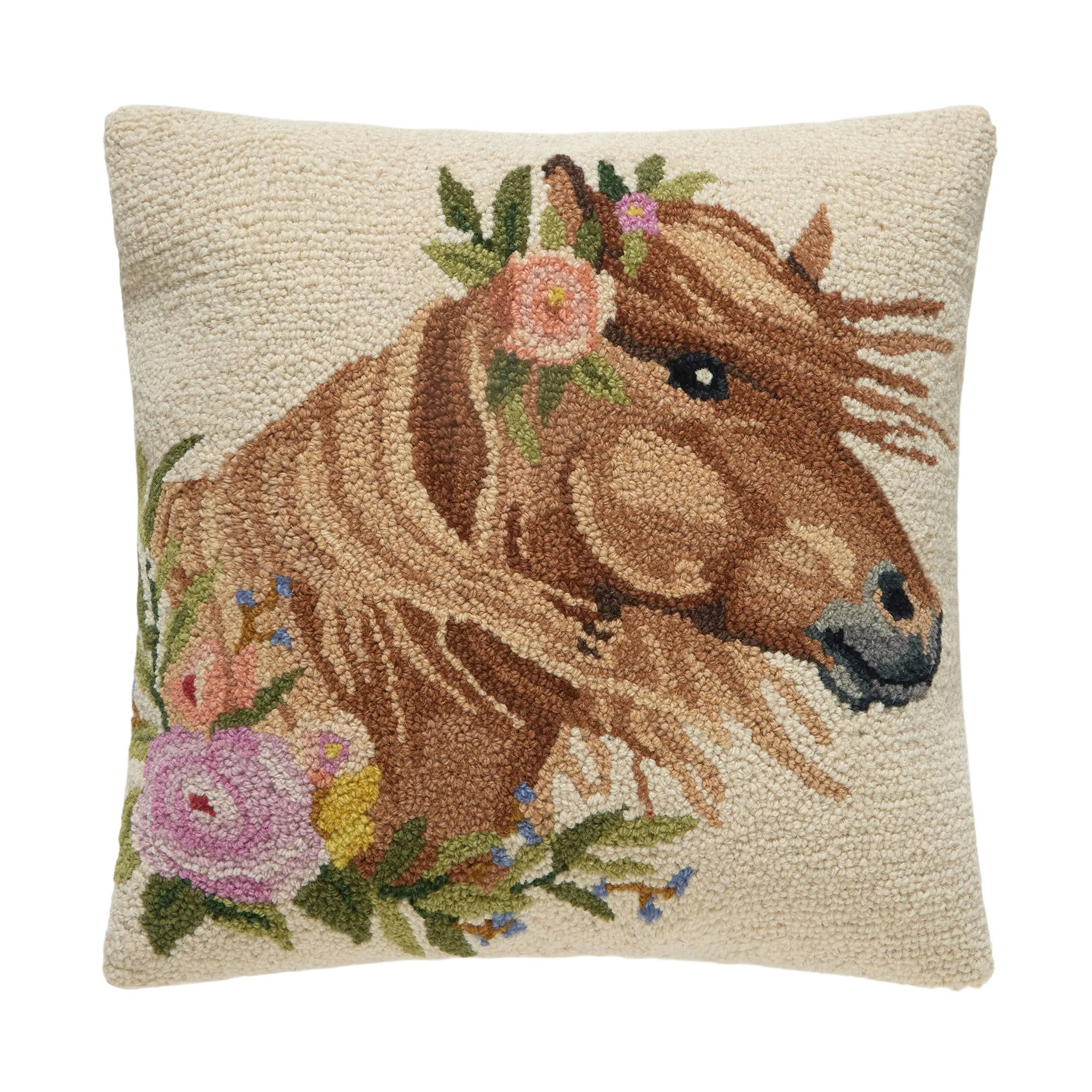 Equestrian Hooked Sofa Pillow