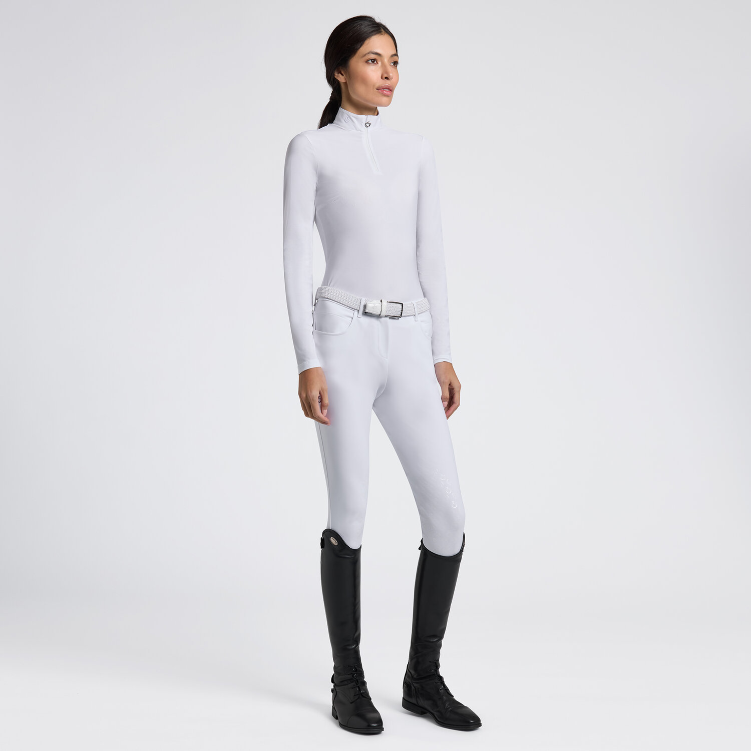 Cavalleria Toscana Stripe Back Panel Zip Top lds