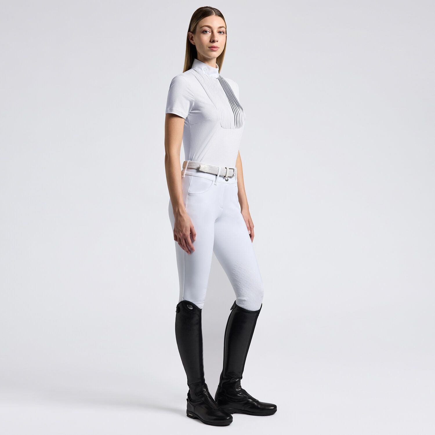 Cavalleria Toscana Seersucker Pleated Shirt s/s ladies