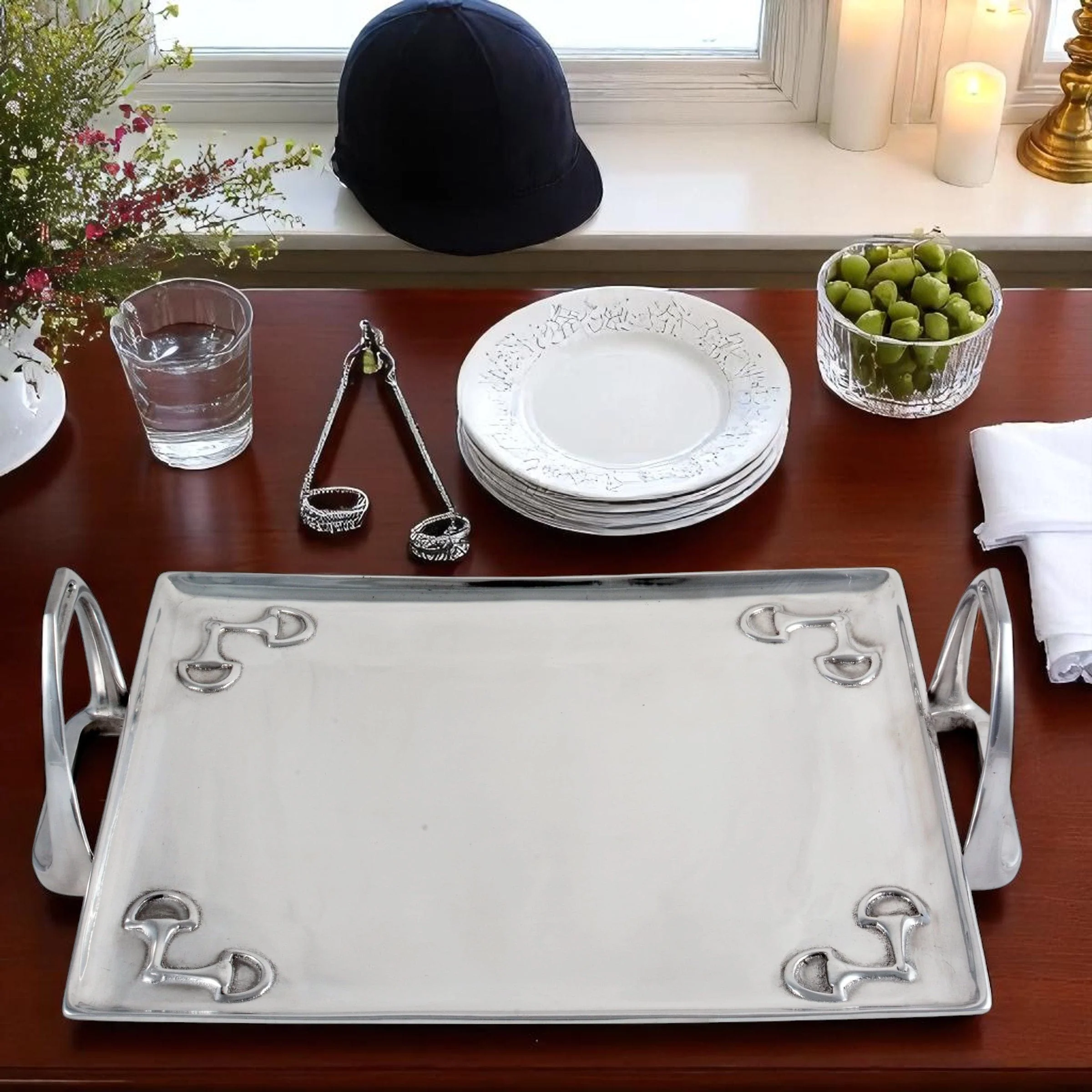 Cast Aluminum Stirrup Tray large