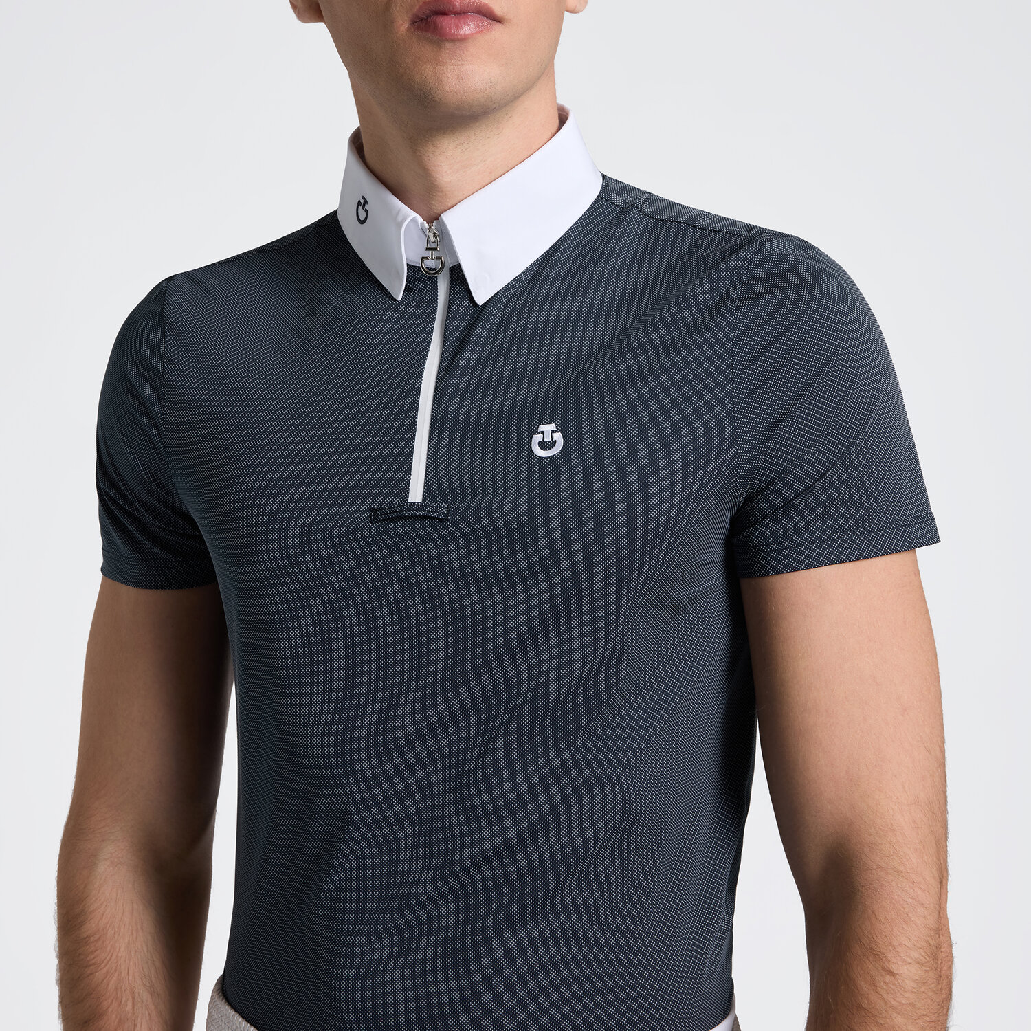 Cavalleria Toscana Mesh Comp Zip Polo mens