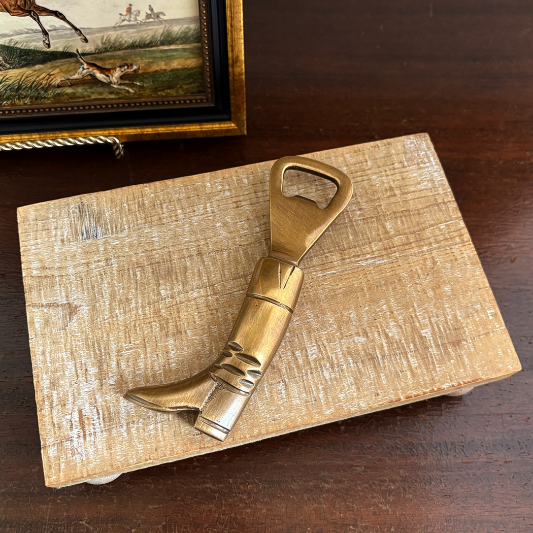 Antiqued Brass Equestrian Riding Boot Bottle Opener