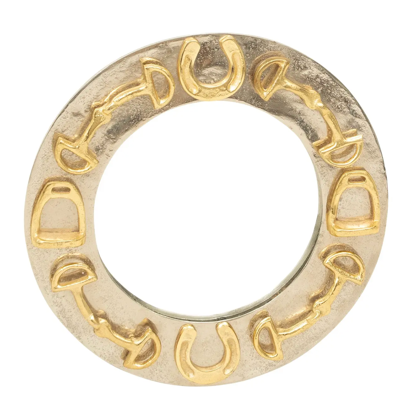 Huntley Equestrian Gold Motif Round Mirror