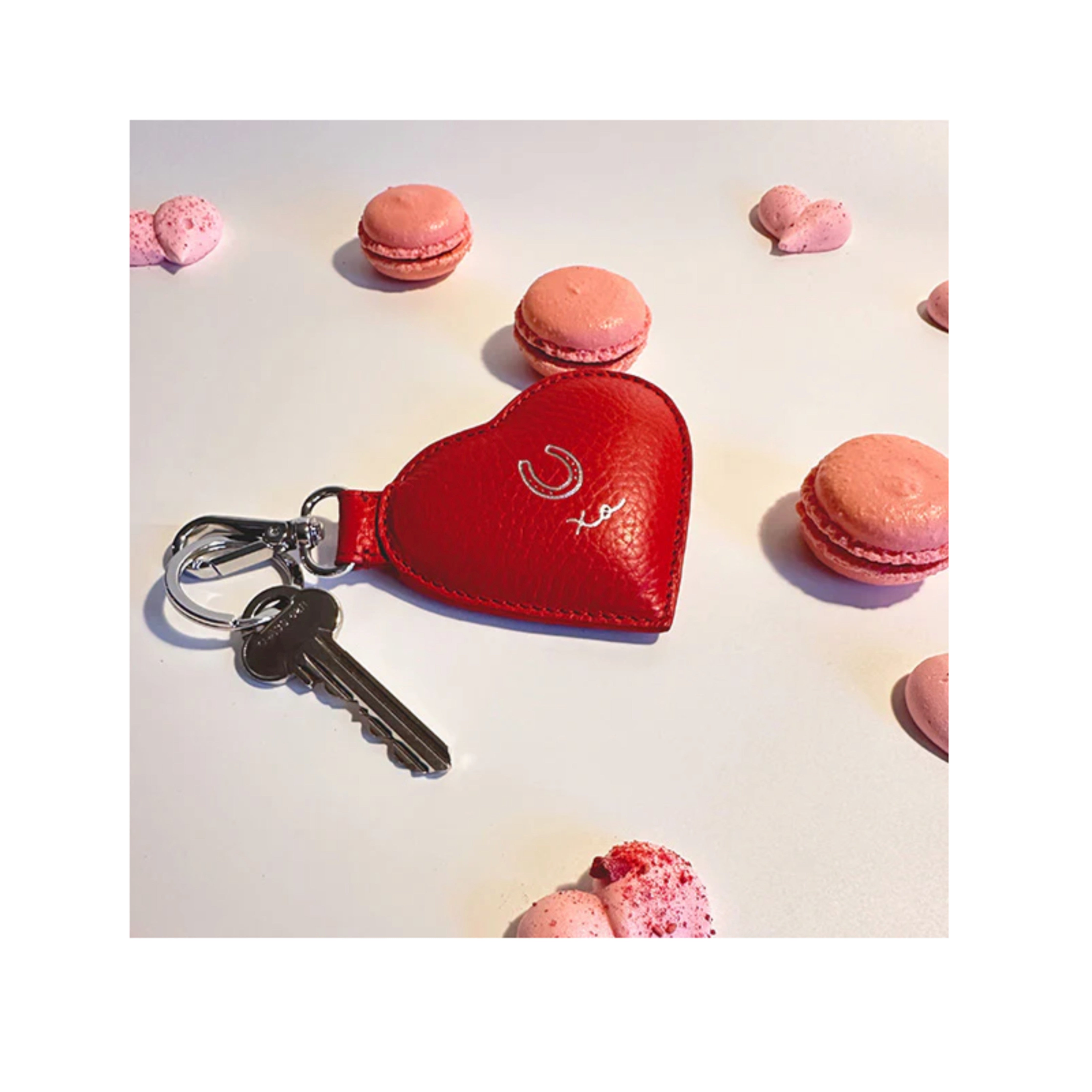Love & Heart Leather Key Ring