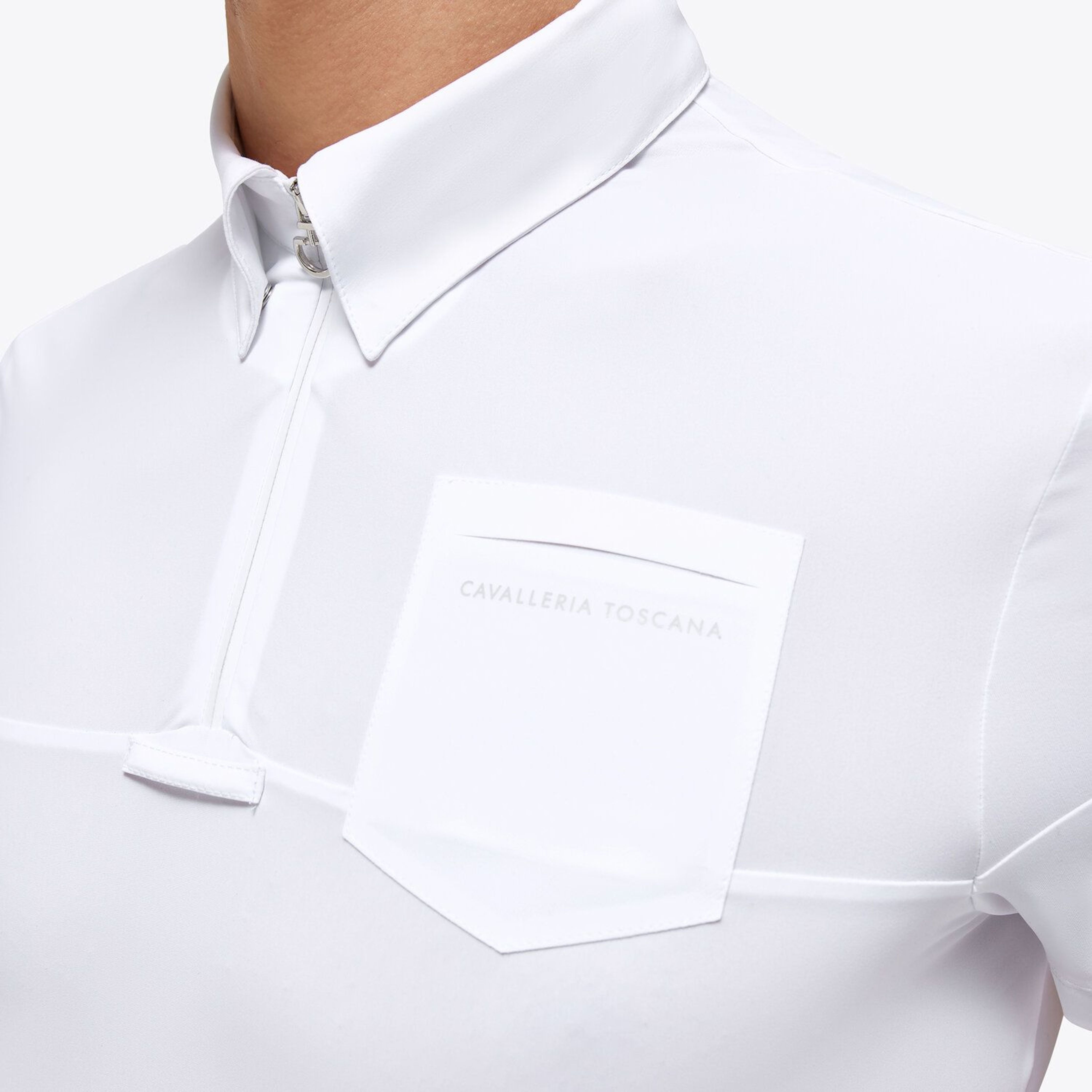 Cavalleria Toscana Pocket Logo Zip Comp Polo mens