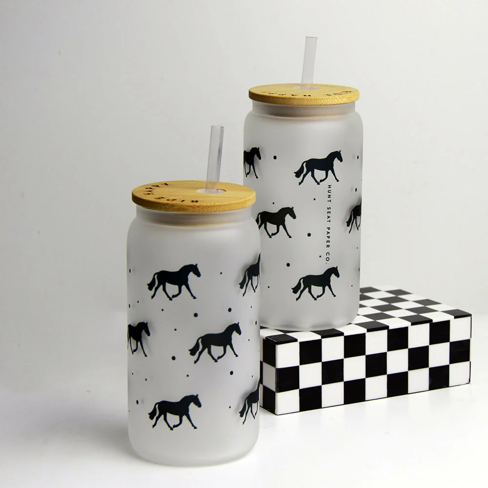 Ride Happy Glass Tumbler