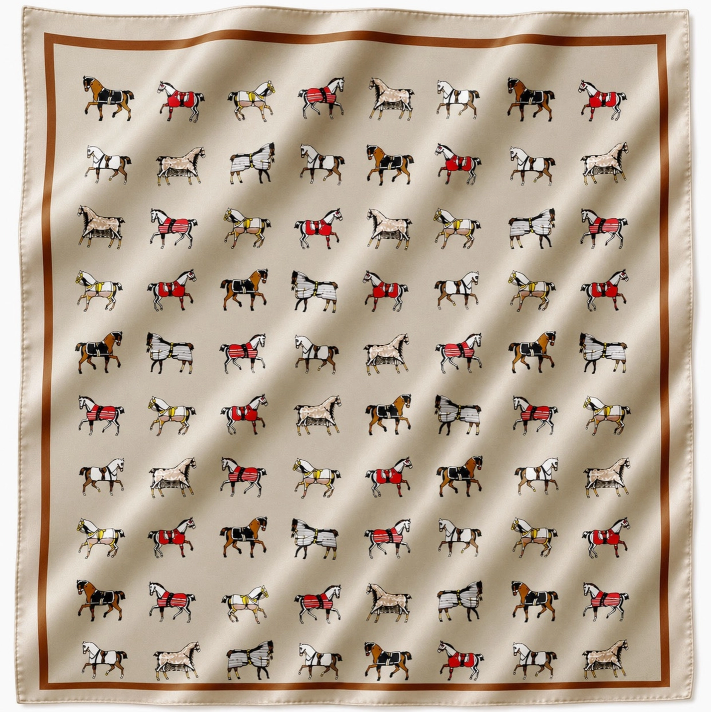 E+Y Satin Horse Print Scarf