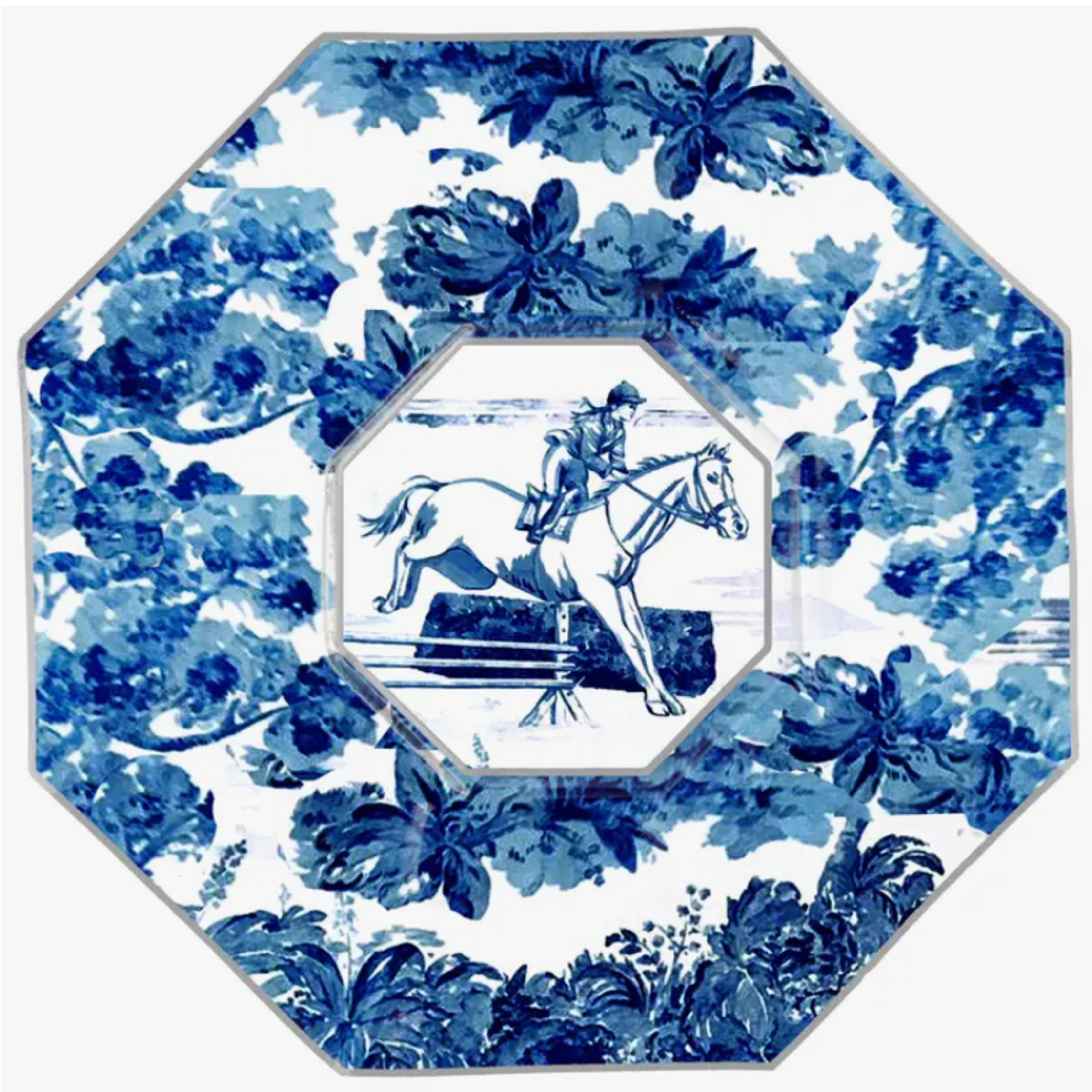 Equestrian Decoupage Serving Plate