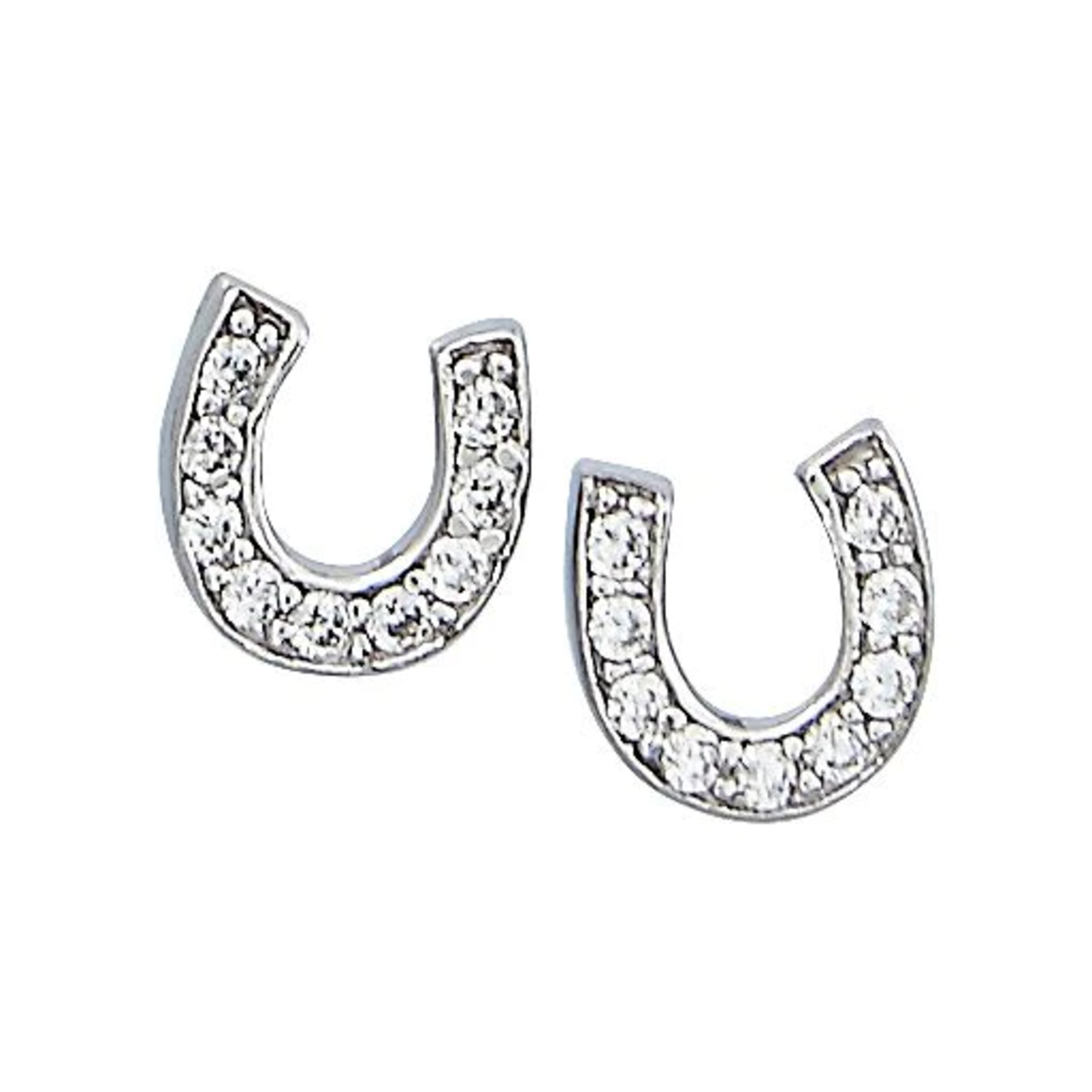 Mini Crystal Horseshoe Earrings