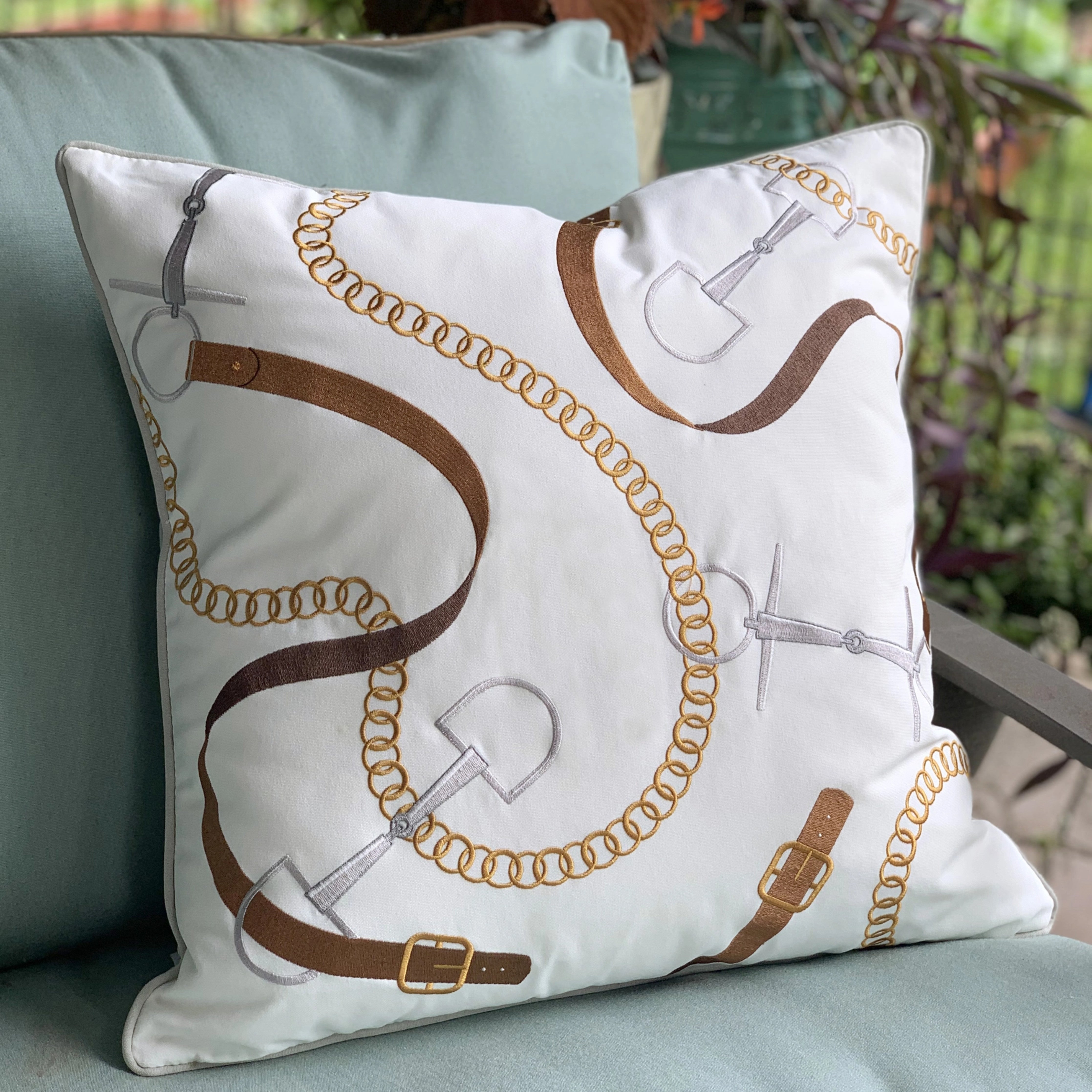 Bits & Leather Indoor/Outdoor Pillow