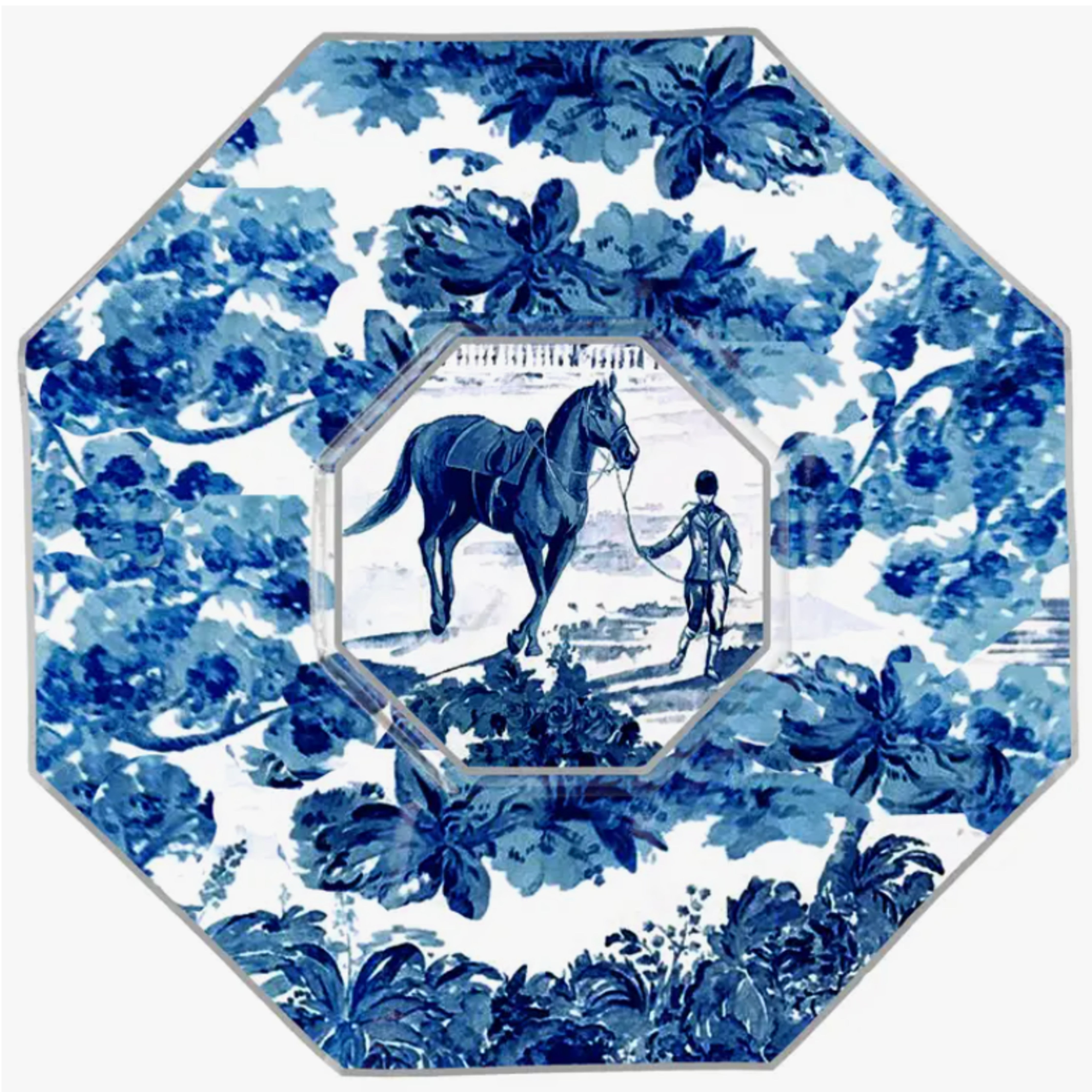 Equestrian Decoupage Serving Plate