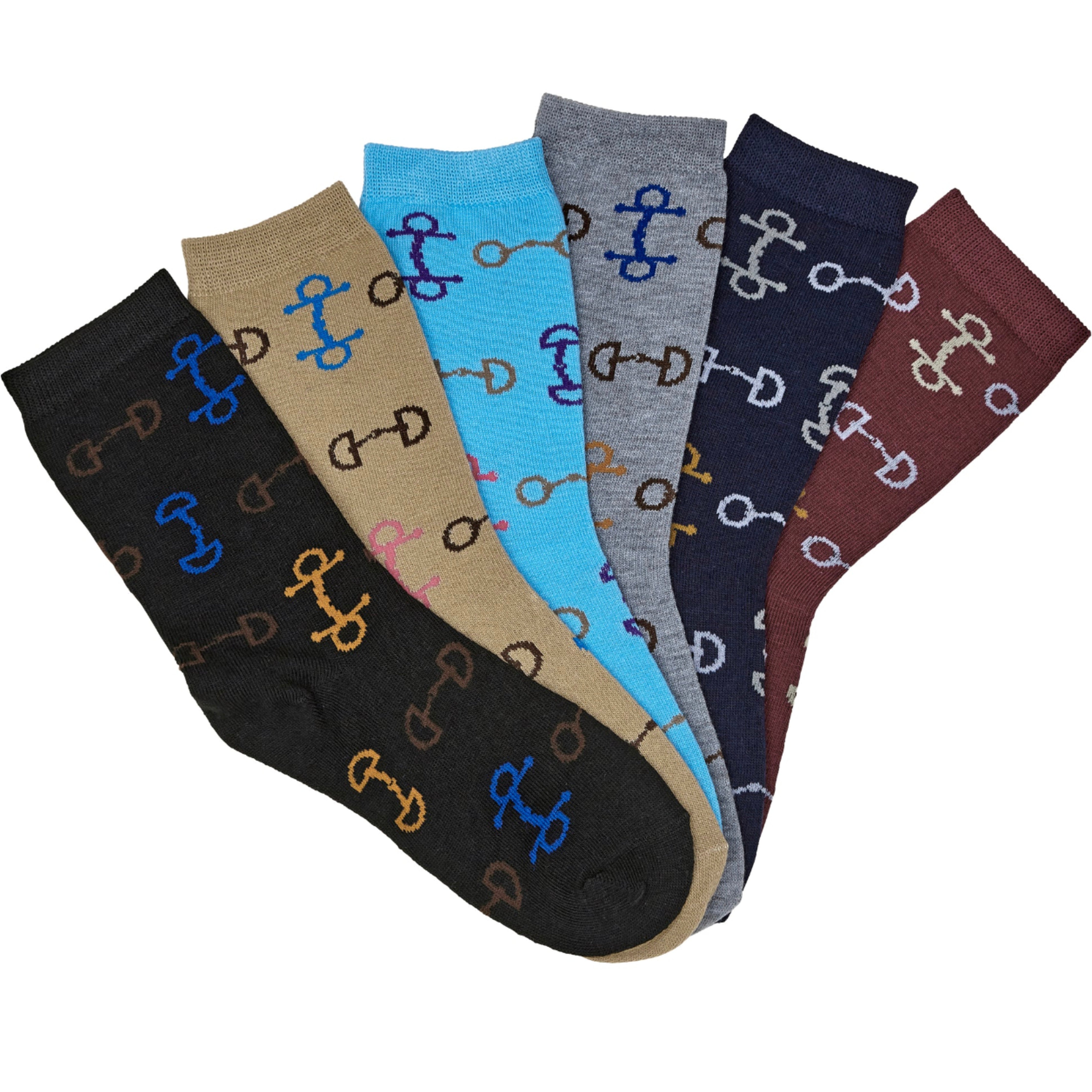 Snaffle Bit Crew Socks 6-pk ladies