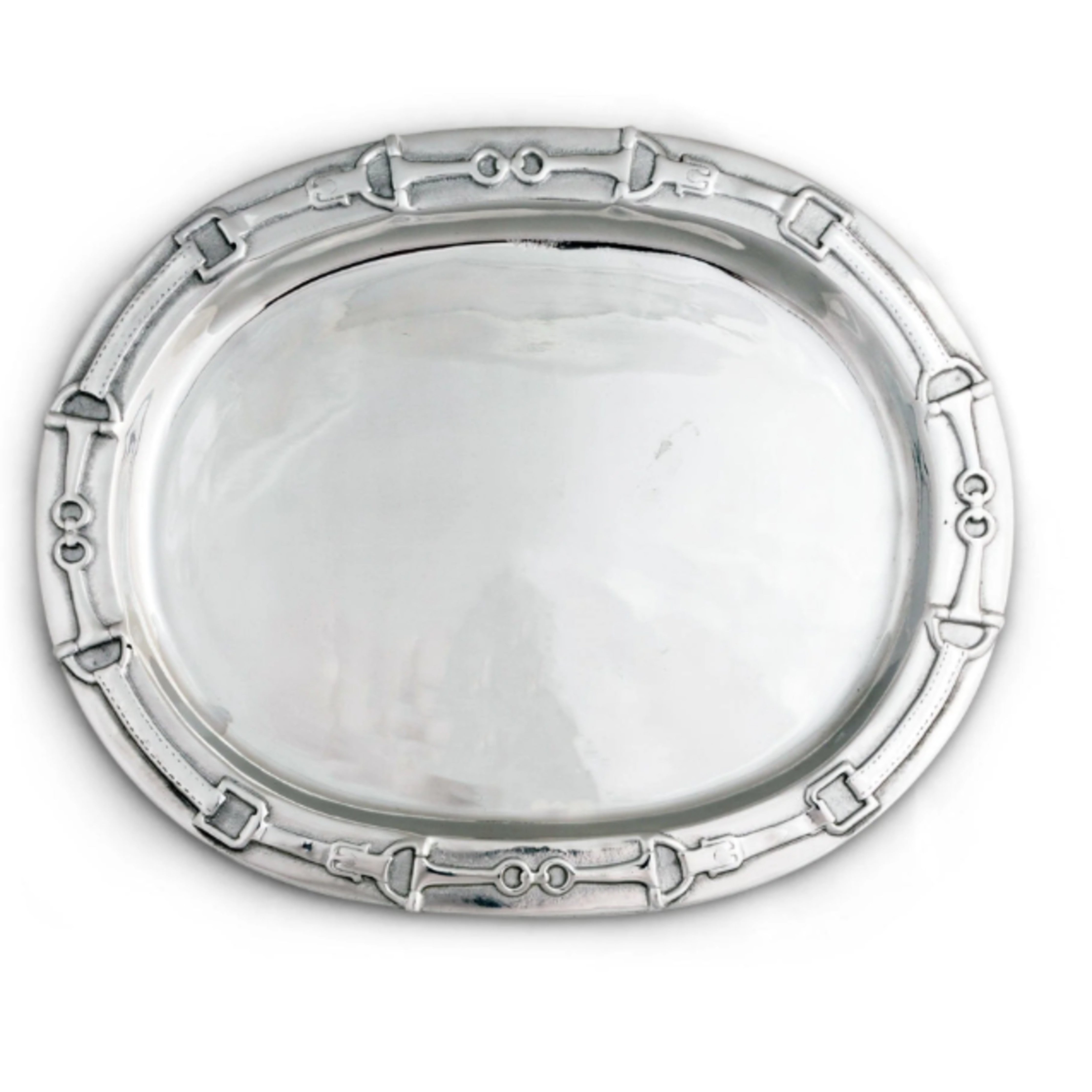 Cast Aluminum Equestrian Snaffle Oval Platter