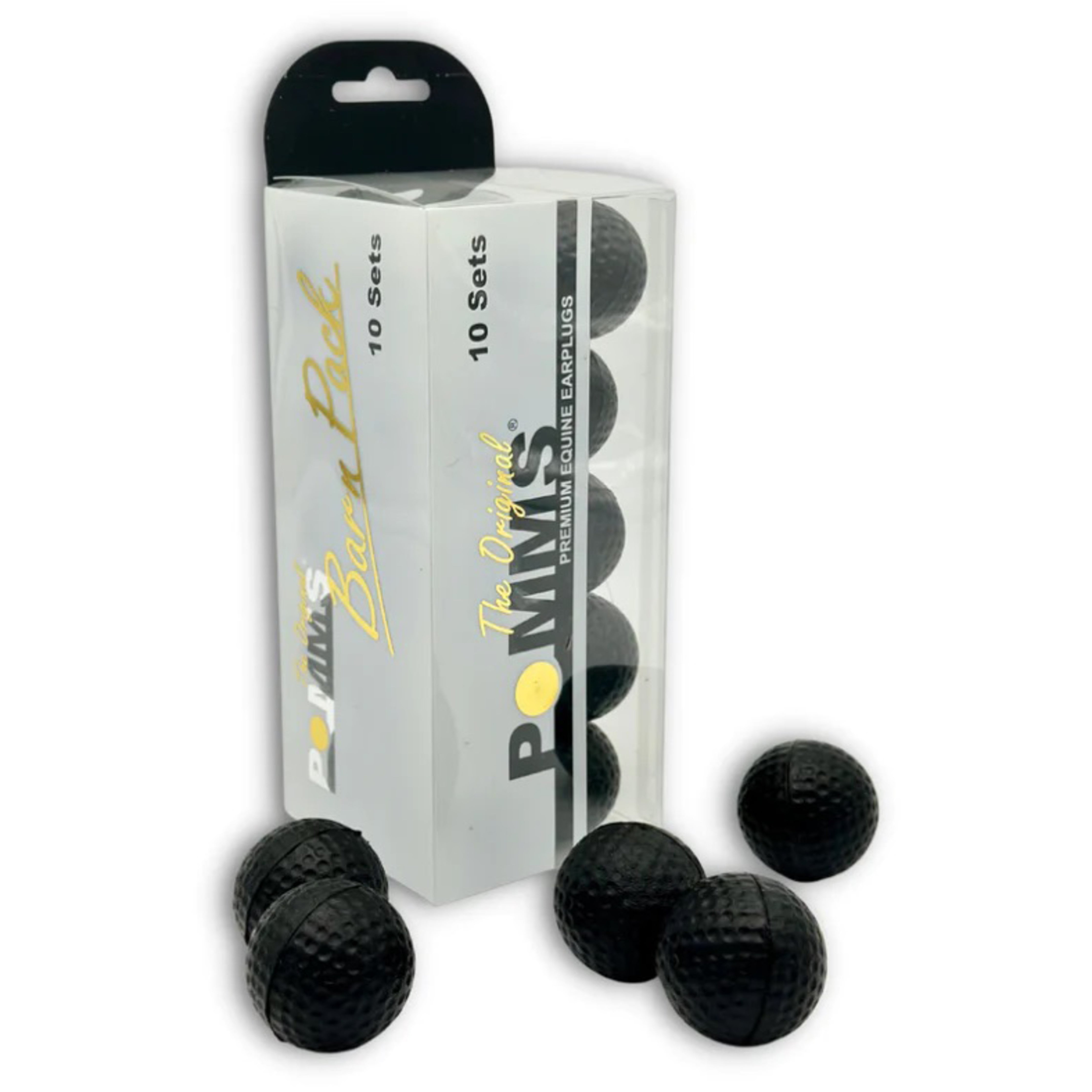 Pomms Horse Ear Plugs Black 10-pair