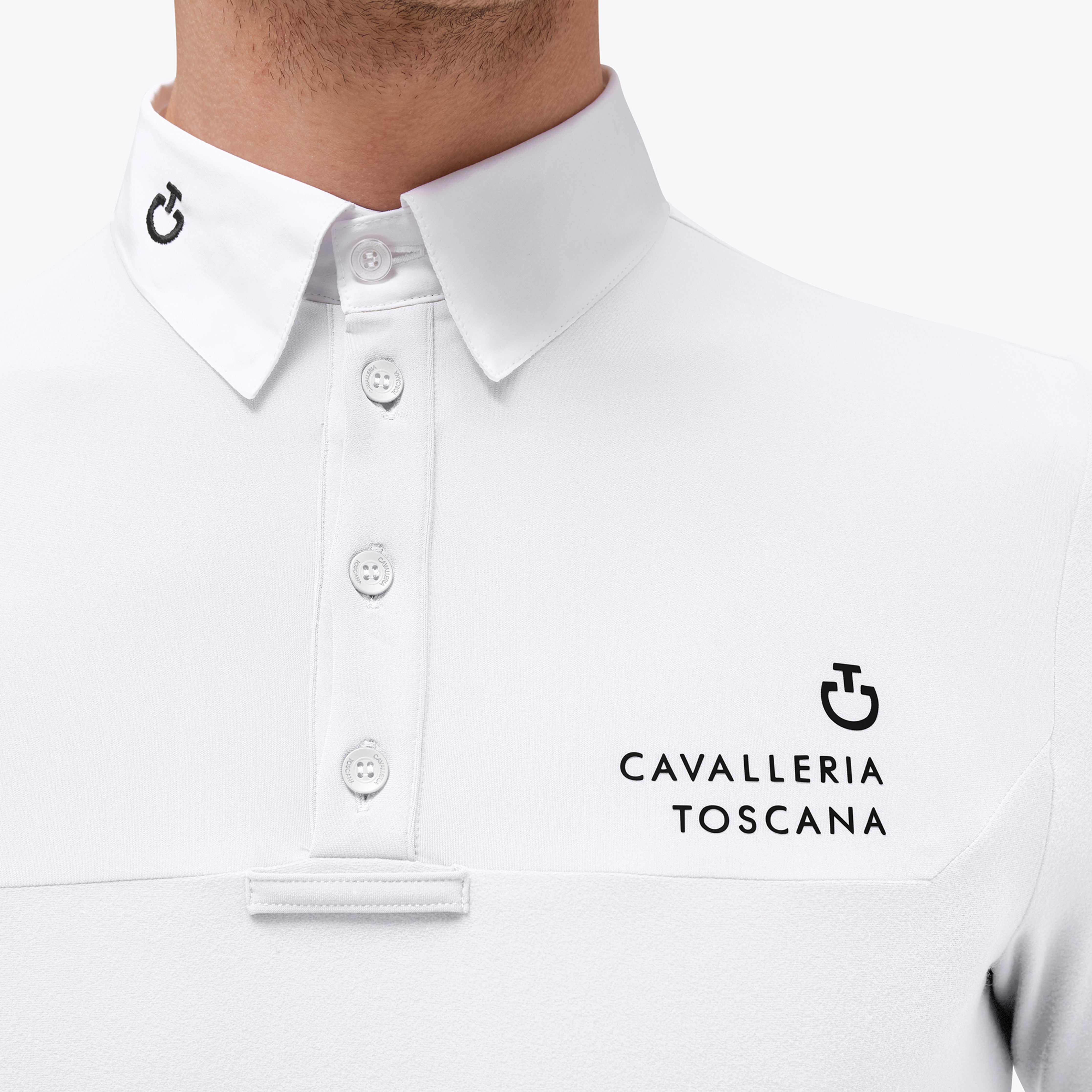 Cavalleria Toscana Fleece Competition Button Polo mens