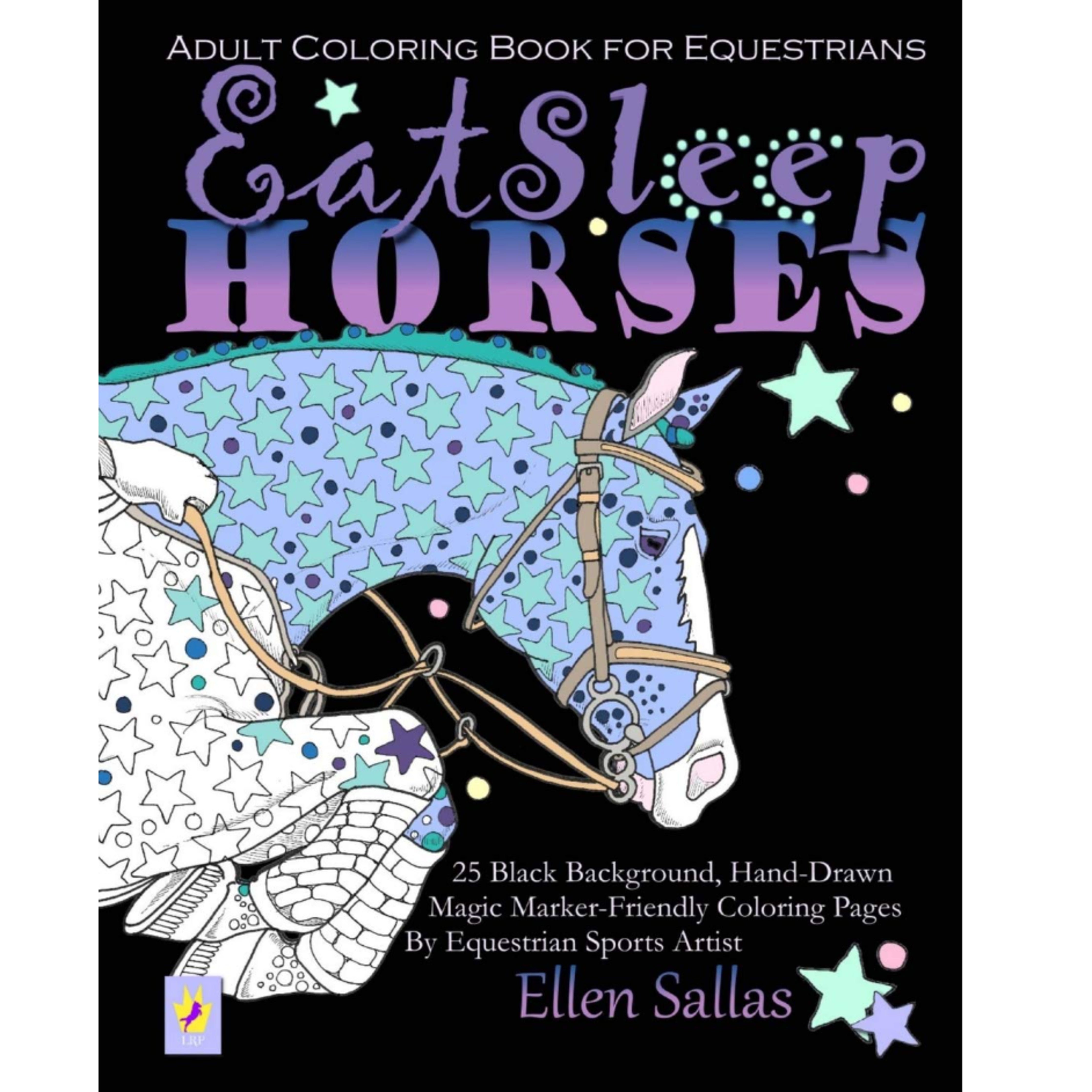 Eat Sleep Horses Adult Coloring Book