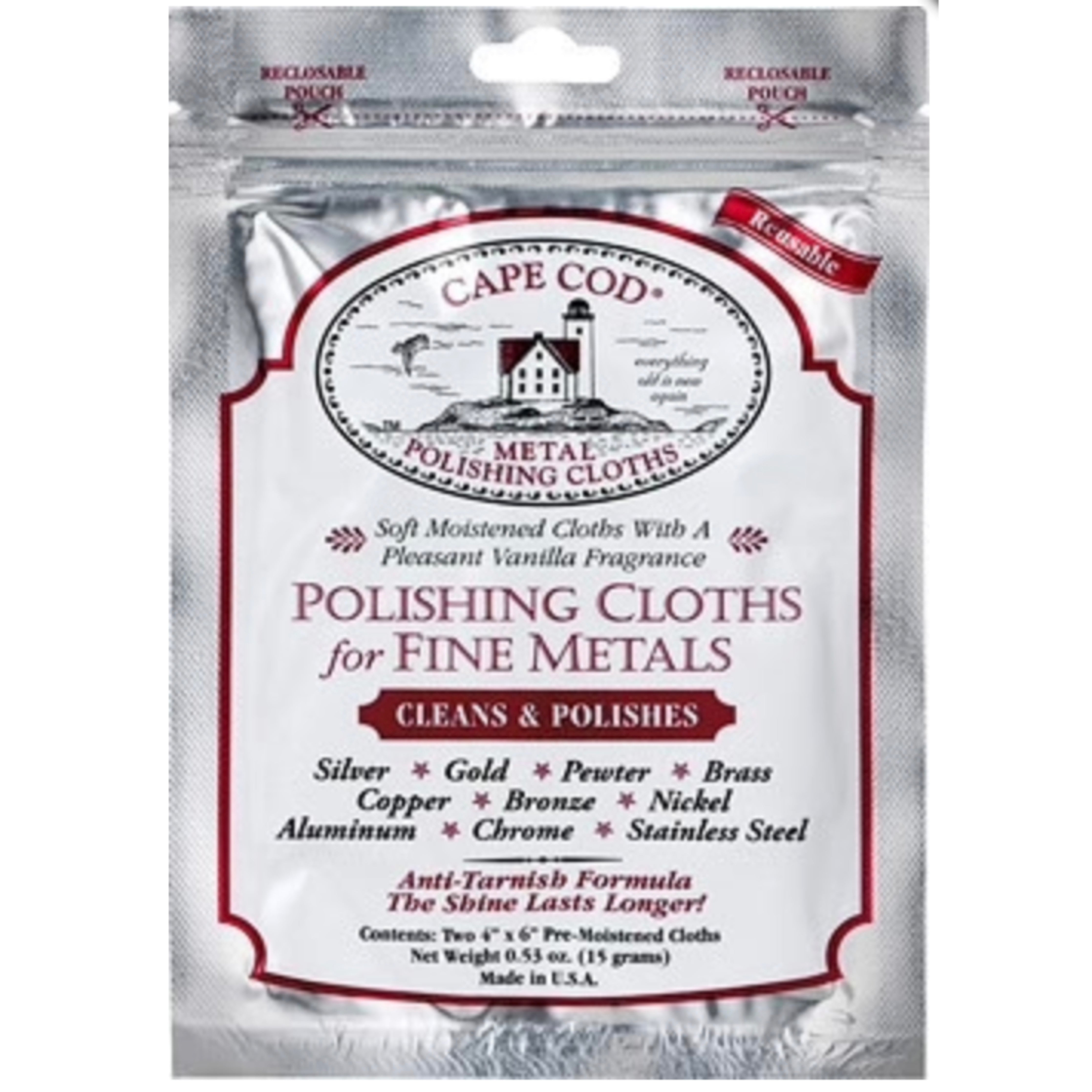 Cape Cod Metal Polish Cloths 2-pk