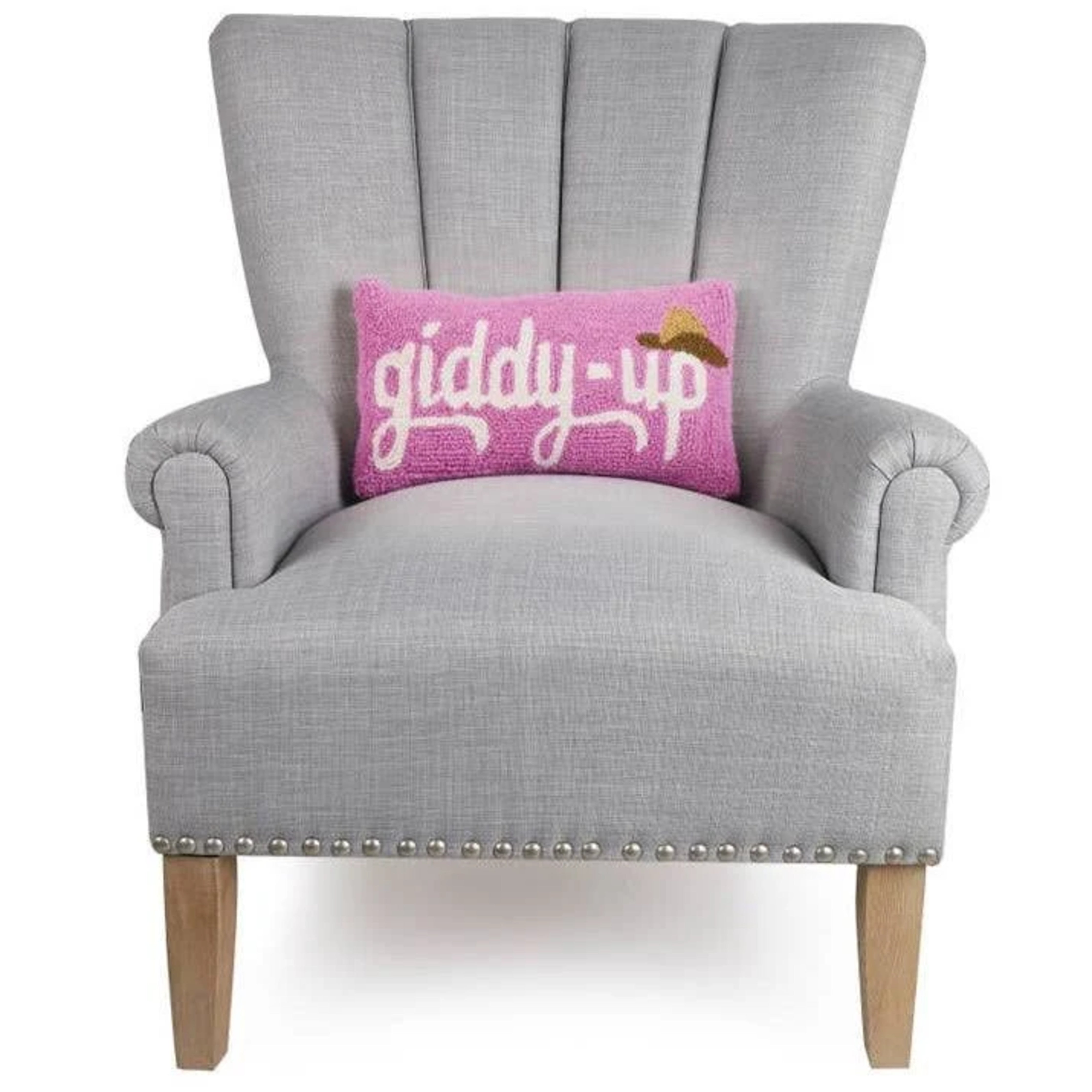 Giddy Up Hat Hooked Pillow