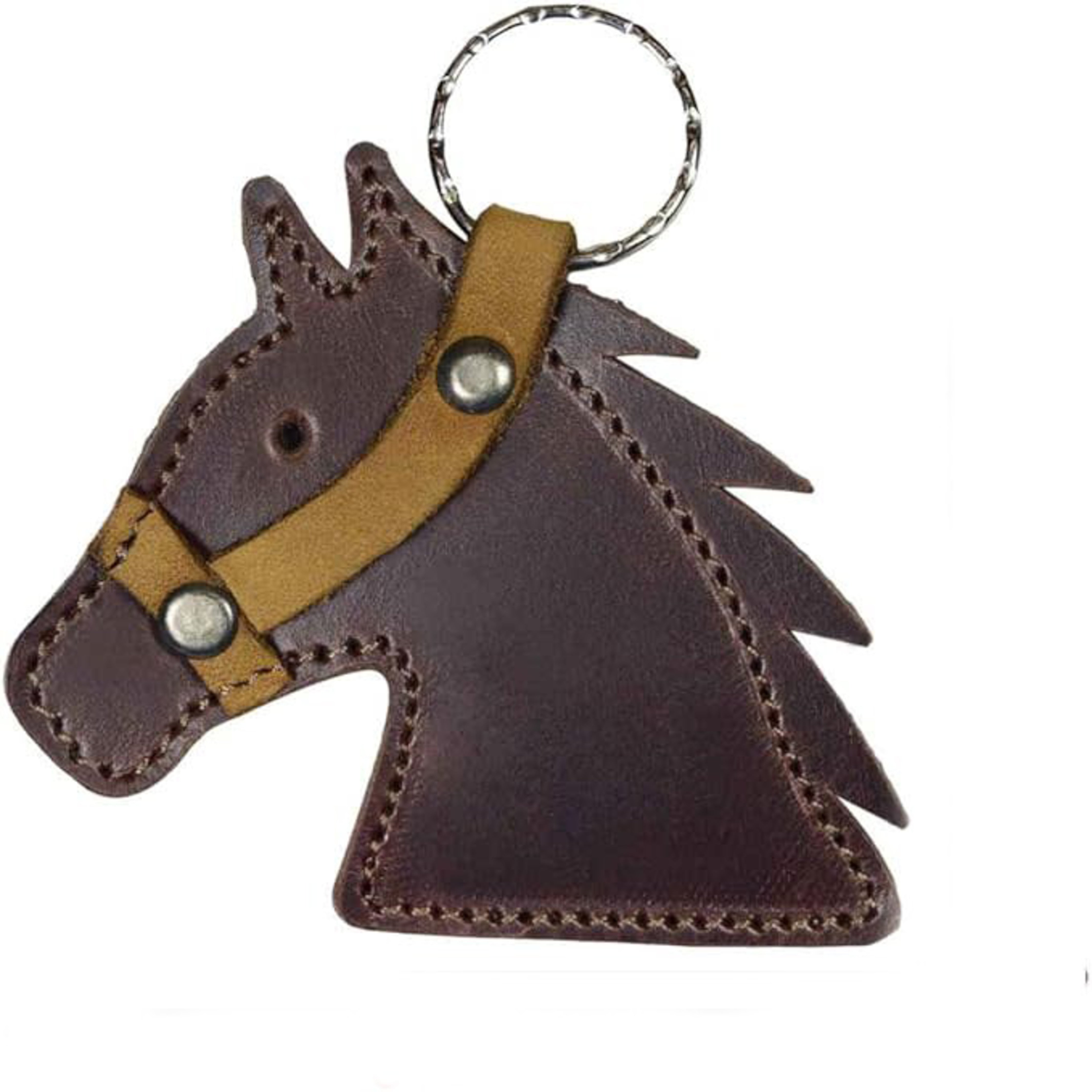 Leather Horse Head Keychain