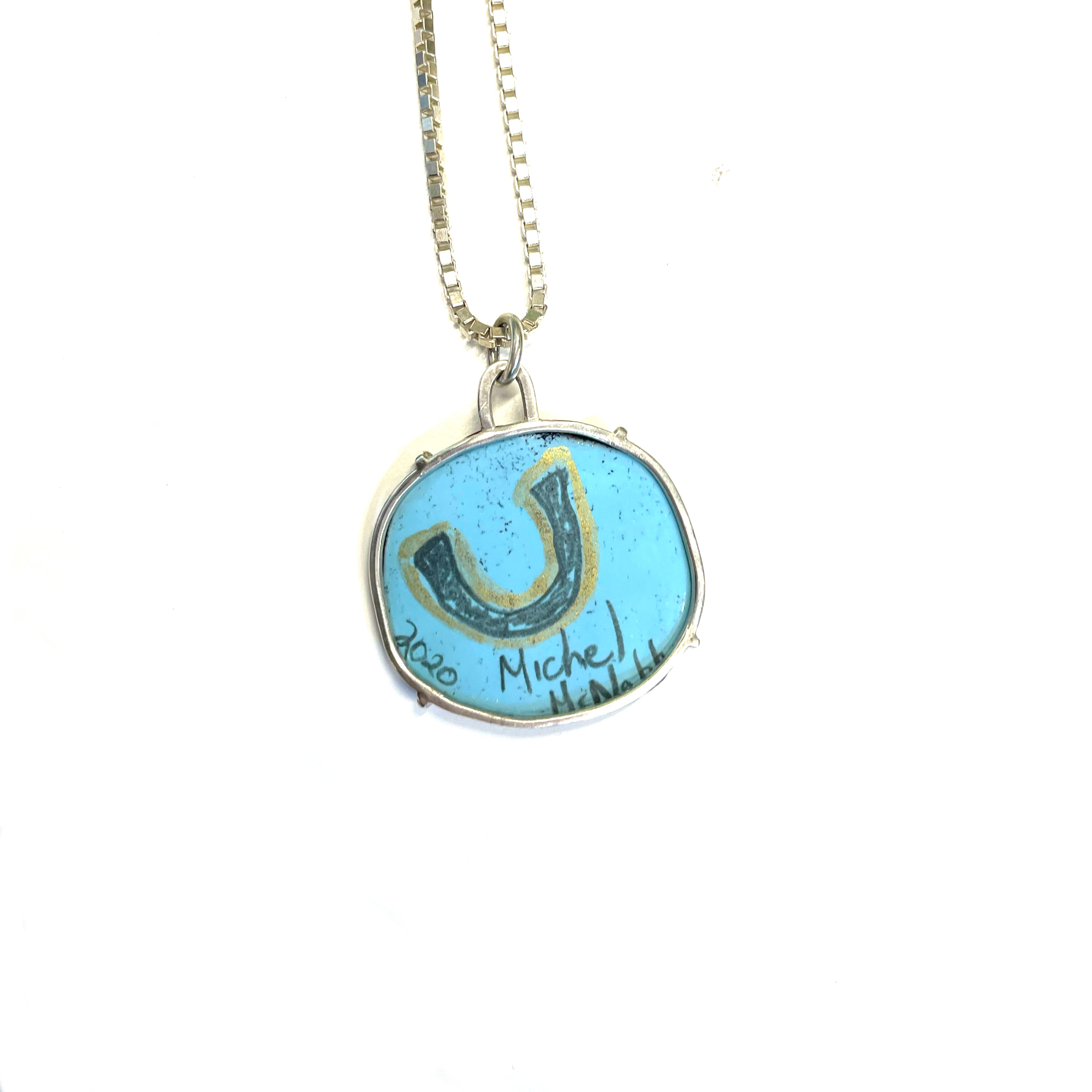 McNabb Painted Enamel Horse Necklace