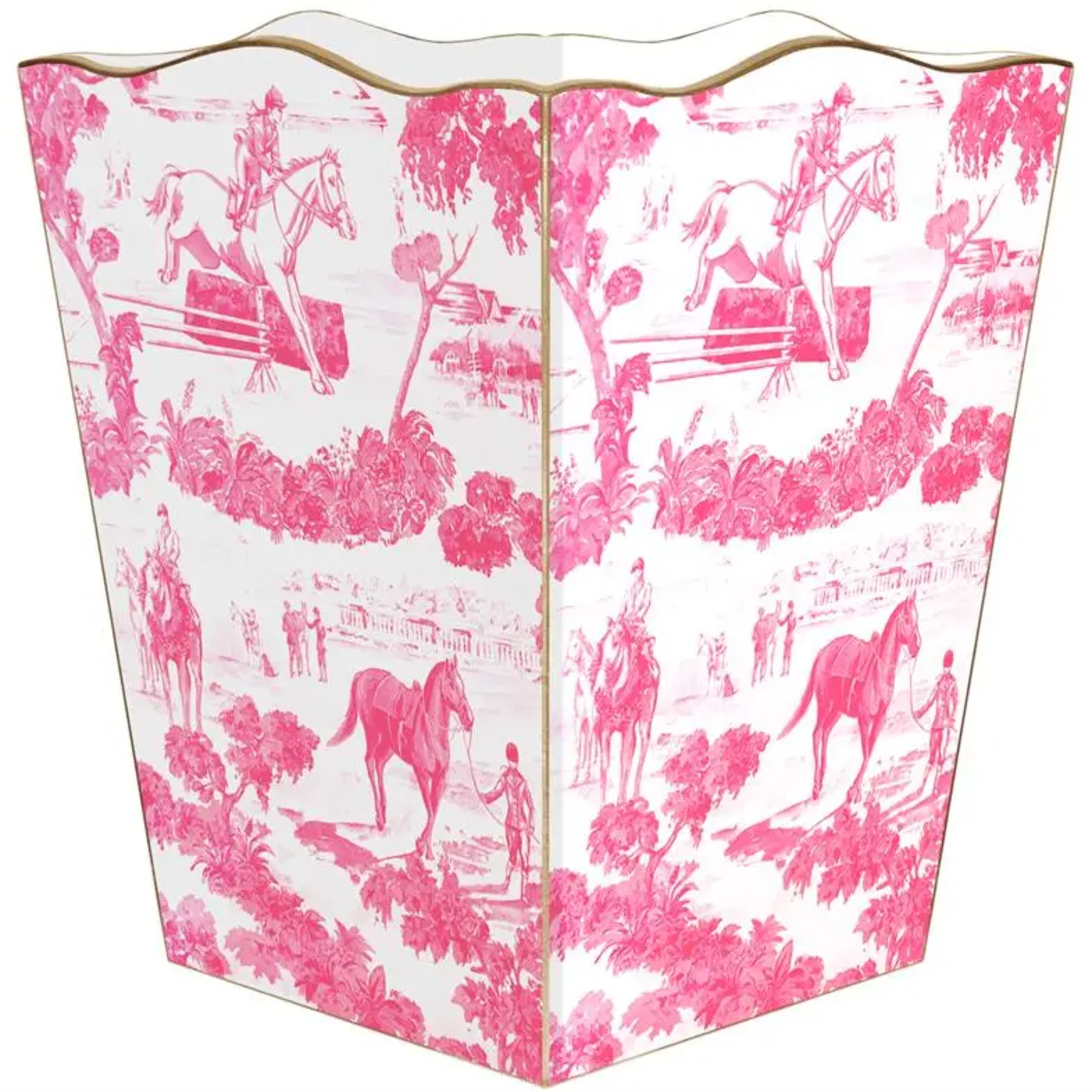 Equestrian Decoupage Wastepaper Basket