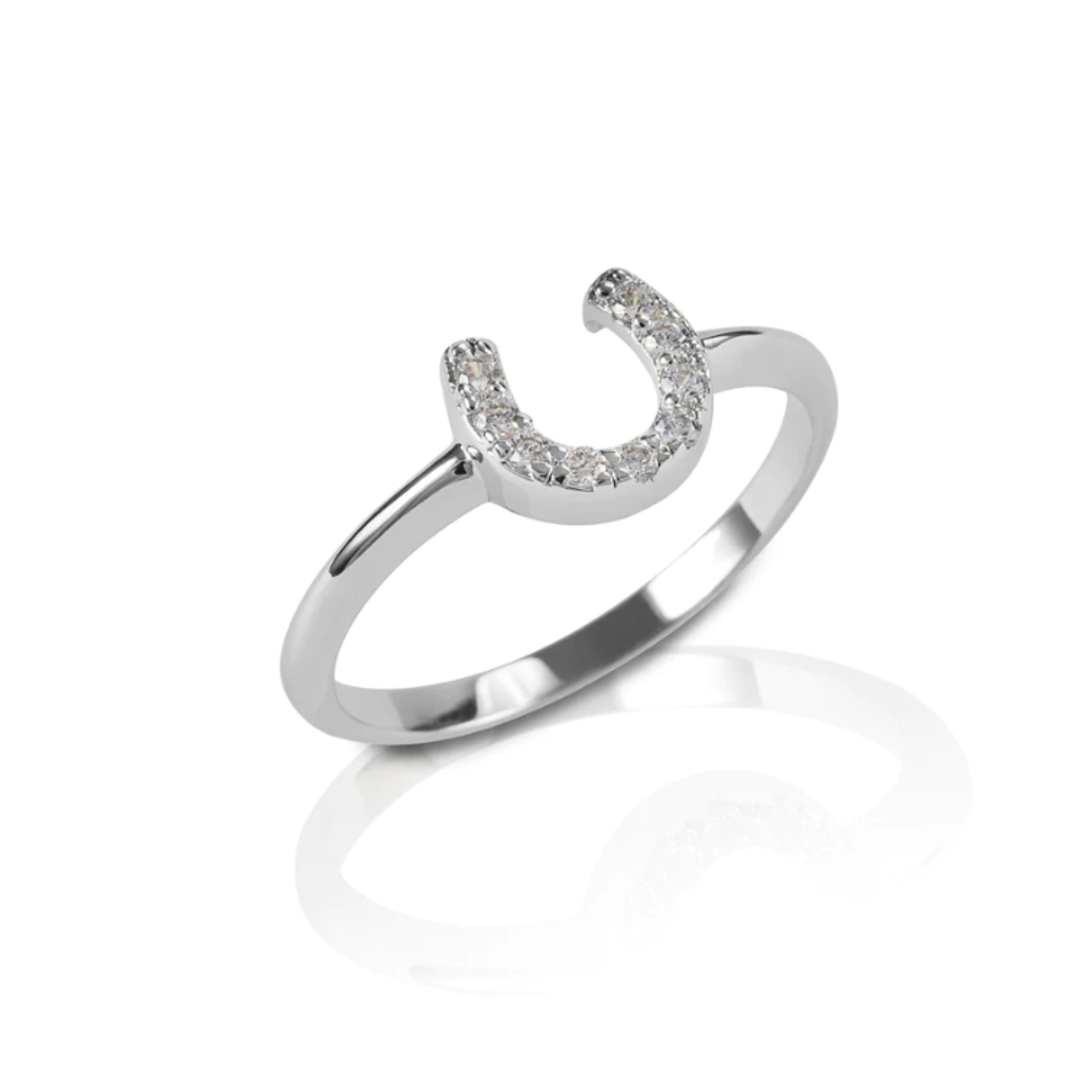 Kelly Herd Sterling CZ Horseshoe Ring