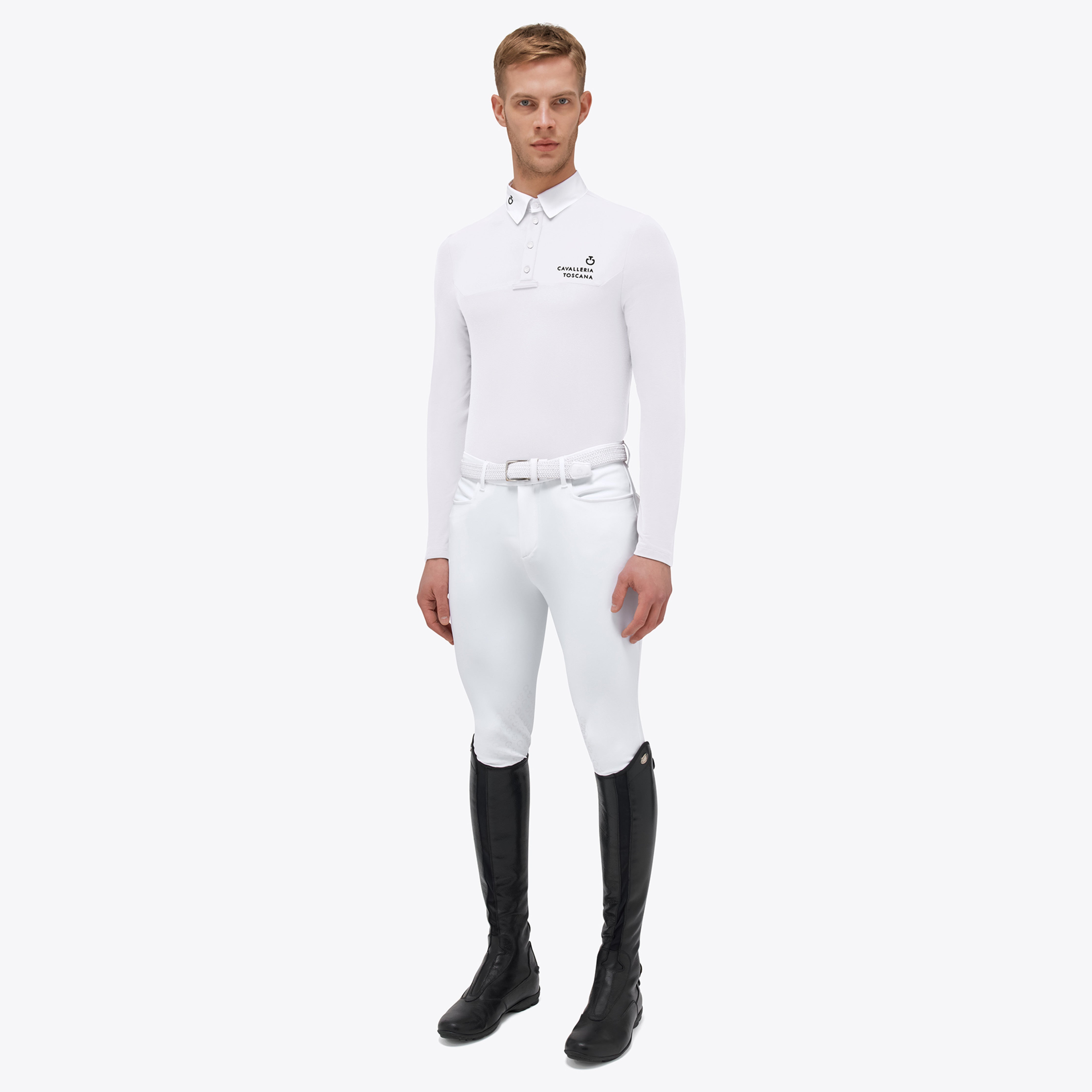 Cavalleria Toscana Fleece Competition Button Polo mens
