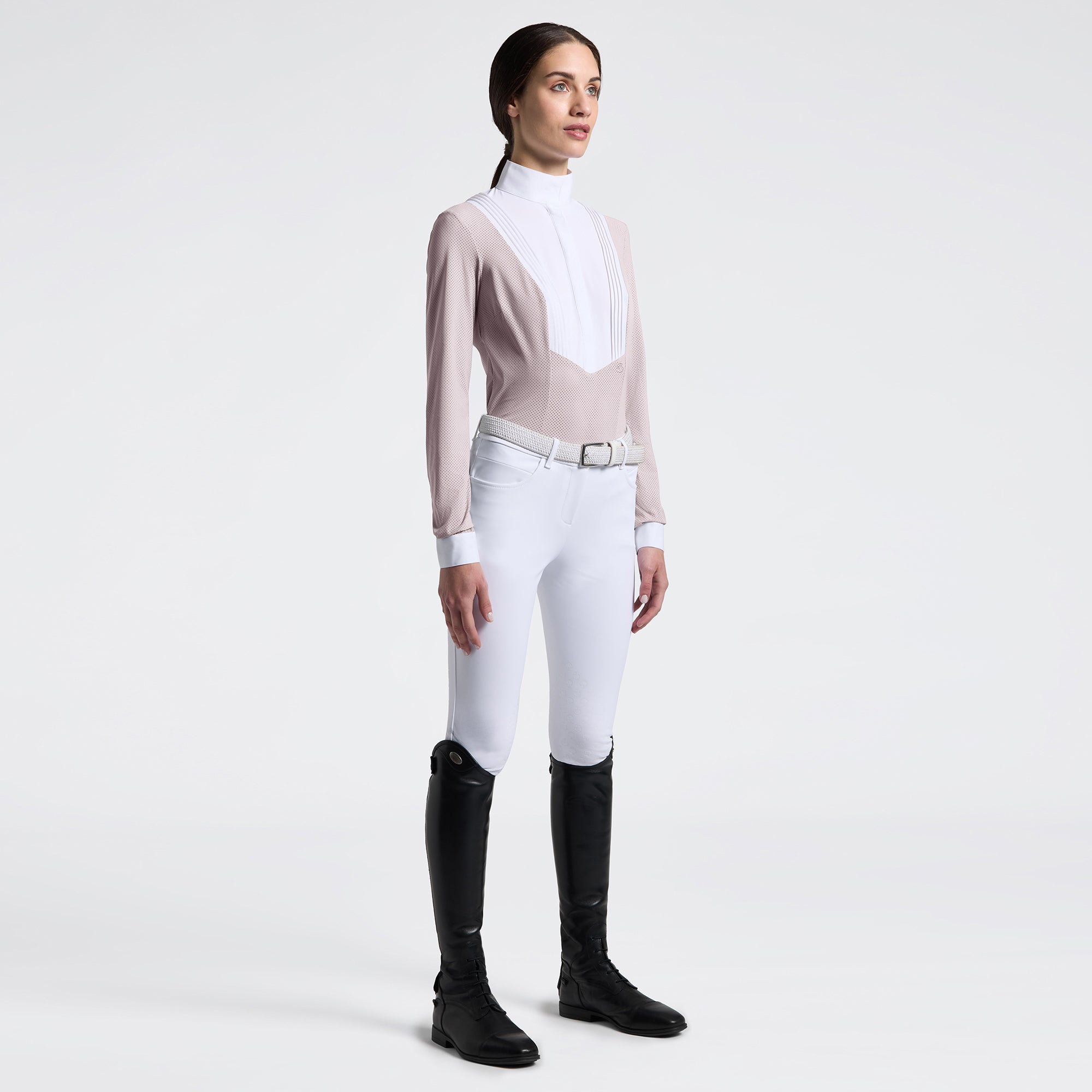 Cavalleria Toscana Perforated Bib Shirt l/s ladies