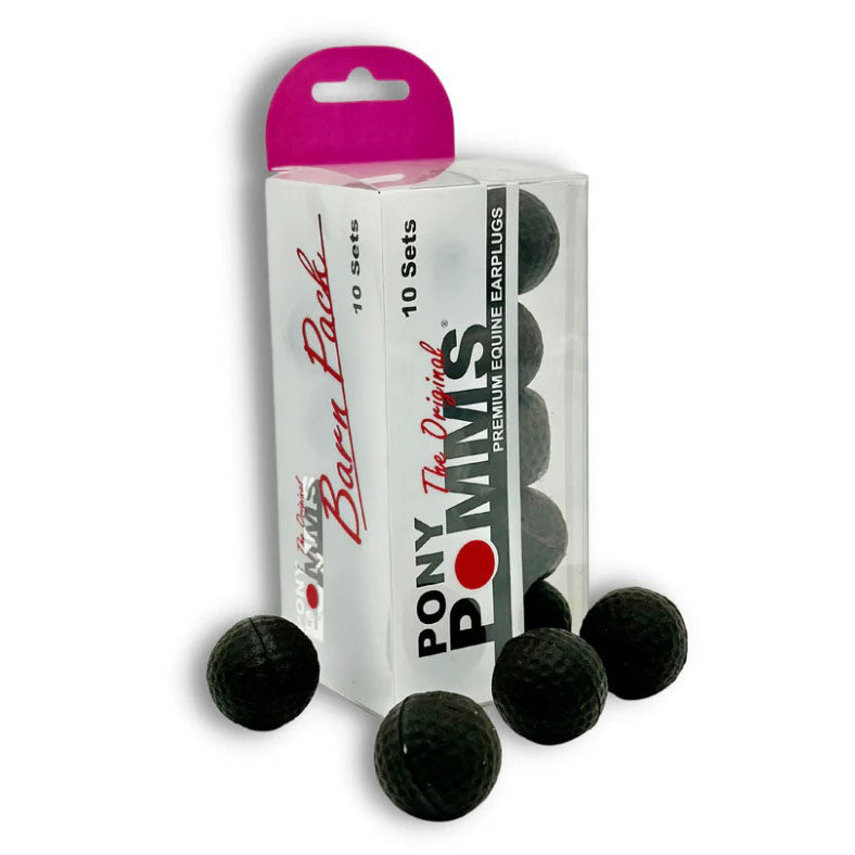 Pomms Pony Ear Plugs Black 10-pair