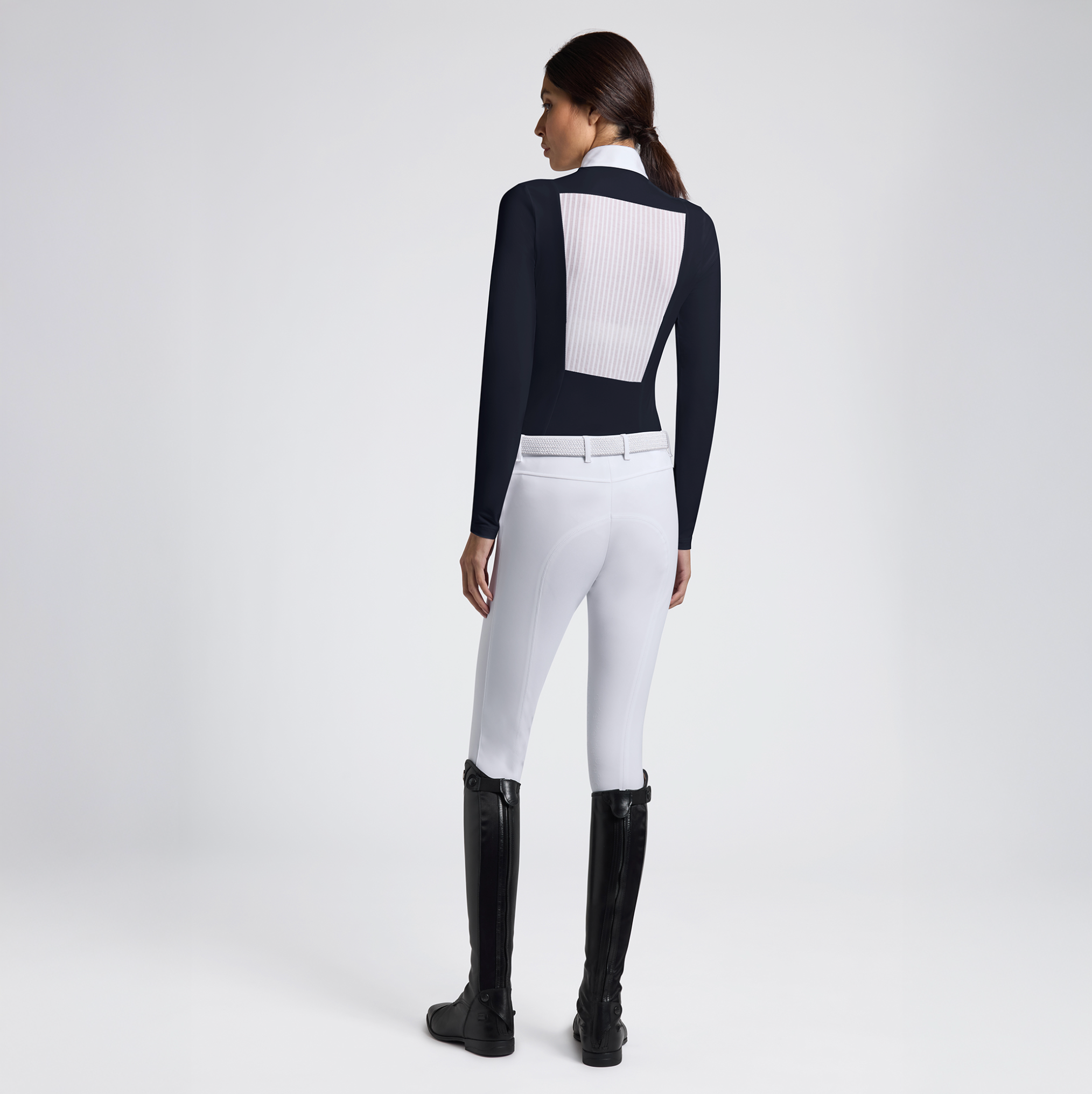 Cavalleria Toscana Stripe Back Panel Zip Top lds