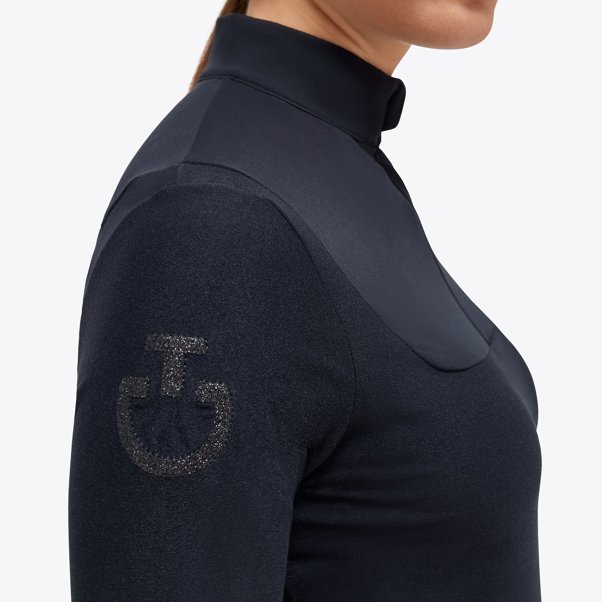 Cavalleria Toscana Glitter Fleece Zip Polo ladies
