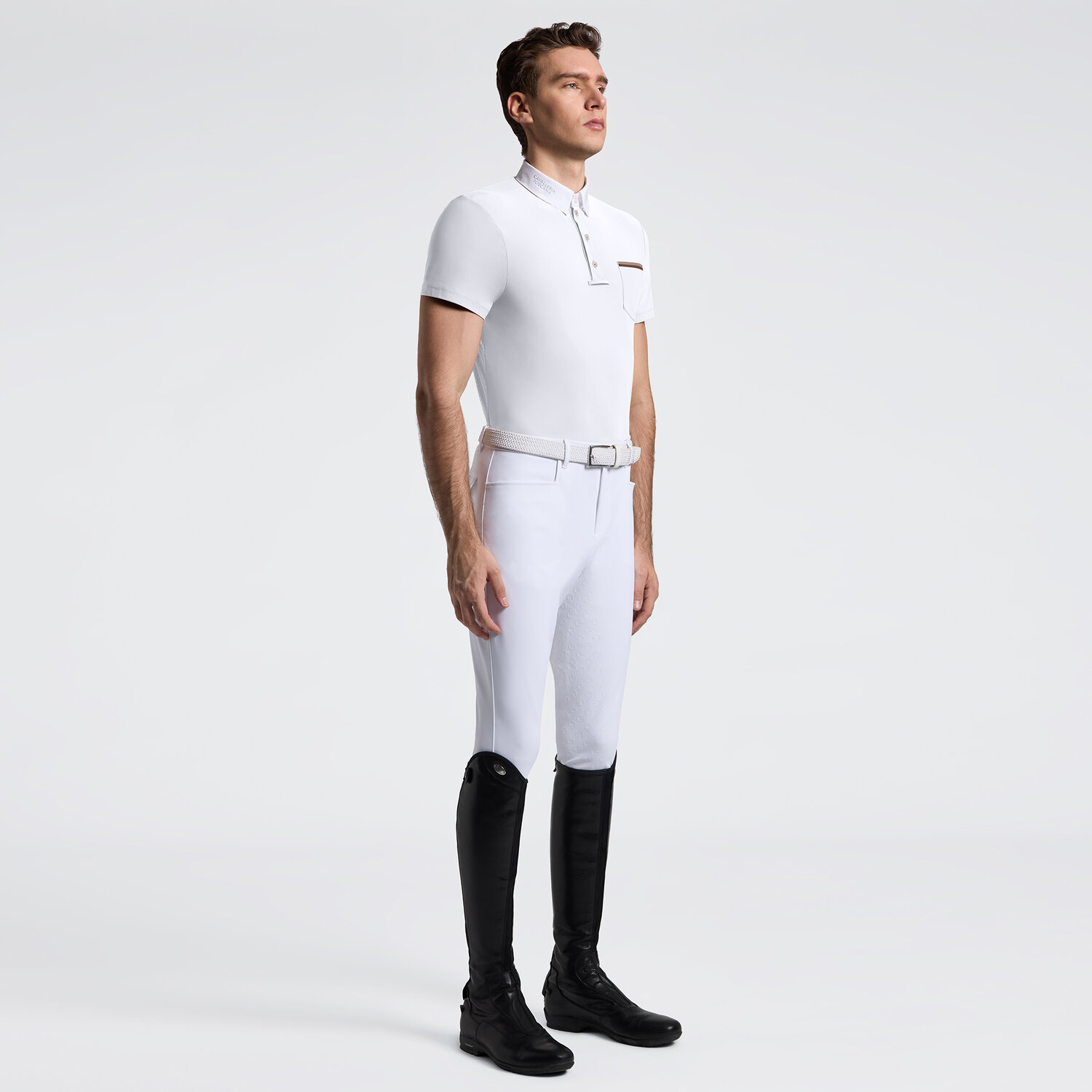 Cavalleria Toscana Perf Back Button Polo mens