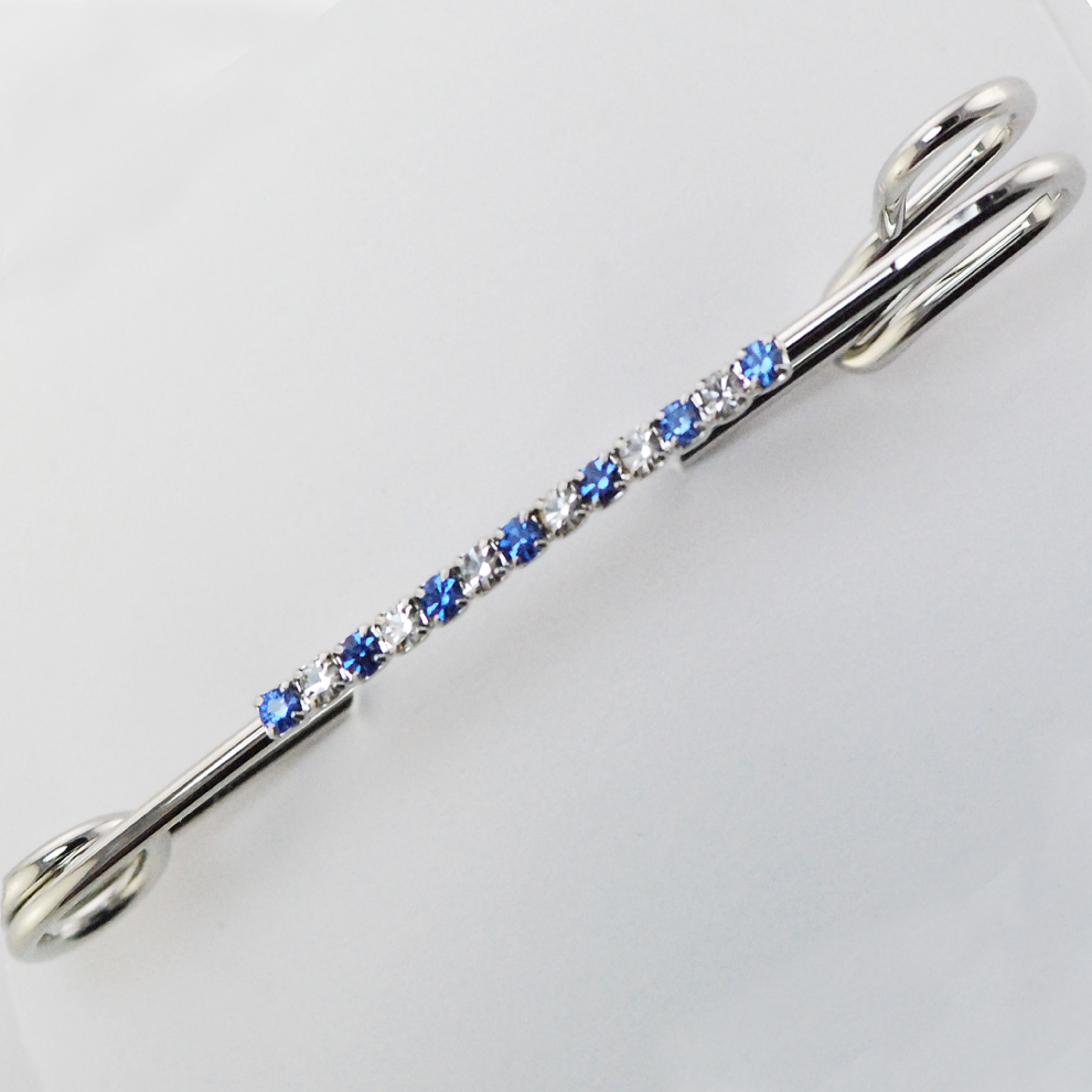 Stock Pin Crystal Bar Sapphire