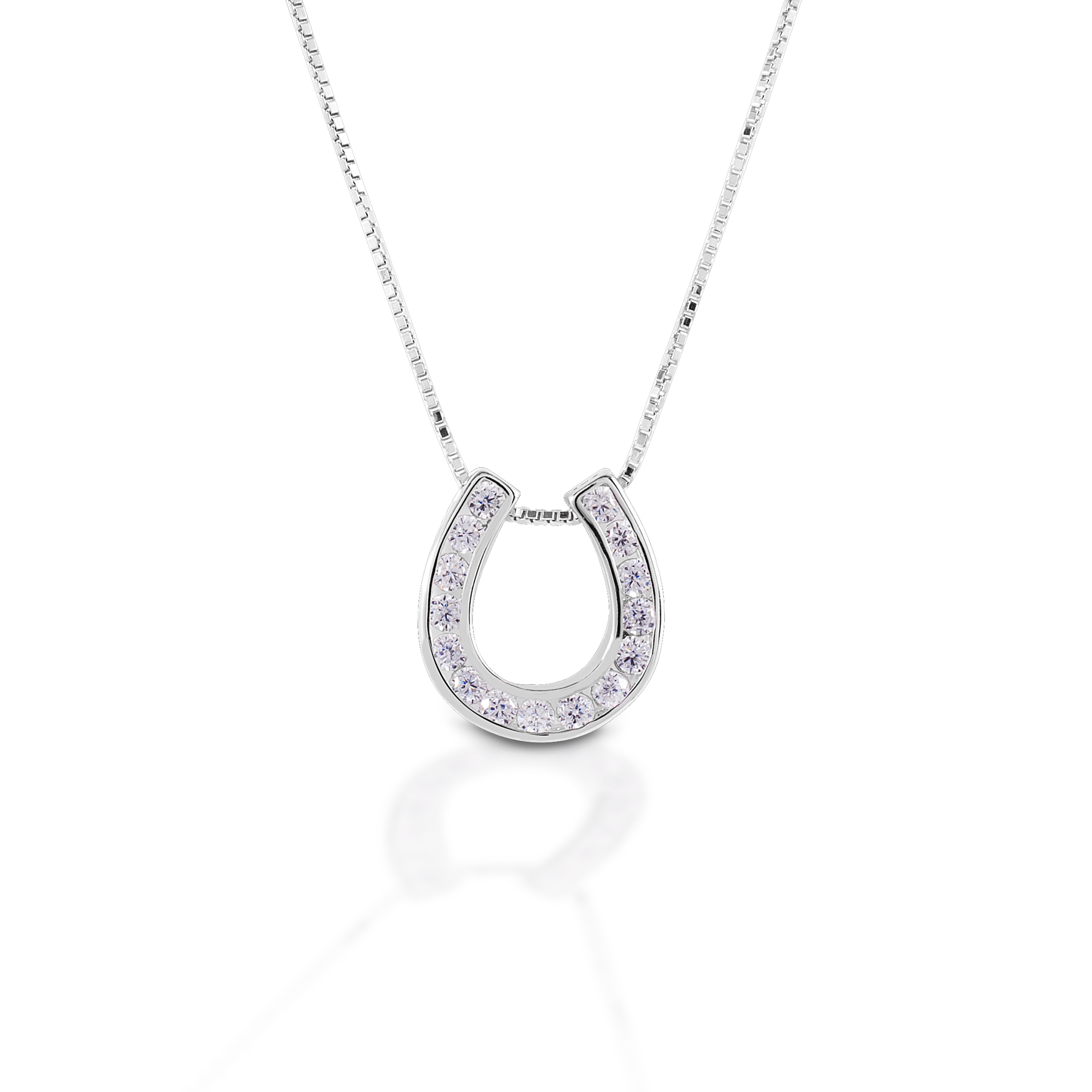 Kelly Herd Sliding CZ Horseshoe Necklace