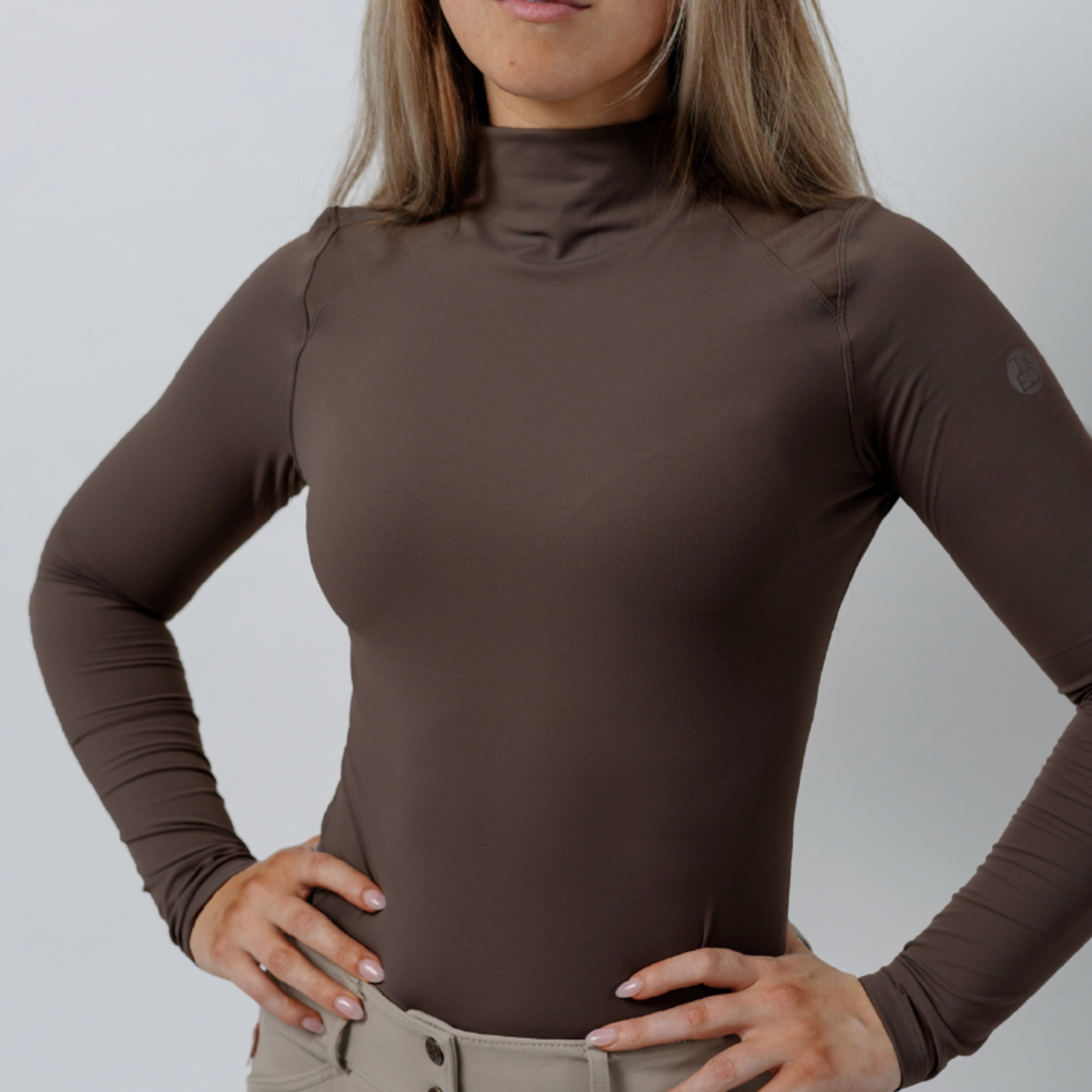 TKEQ Chloe High Collar Tech Top