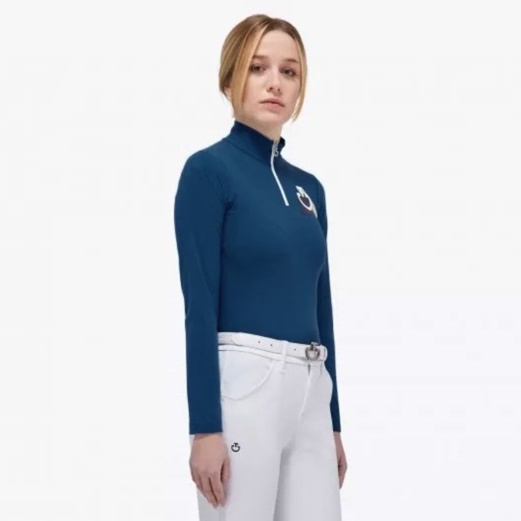 Cavalleria Toscana Geo Zip Polo l/s girls