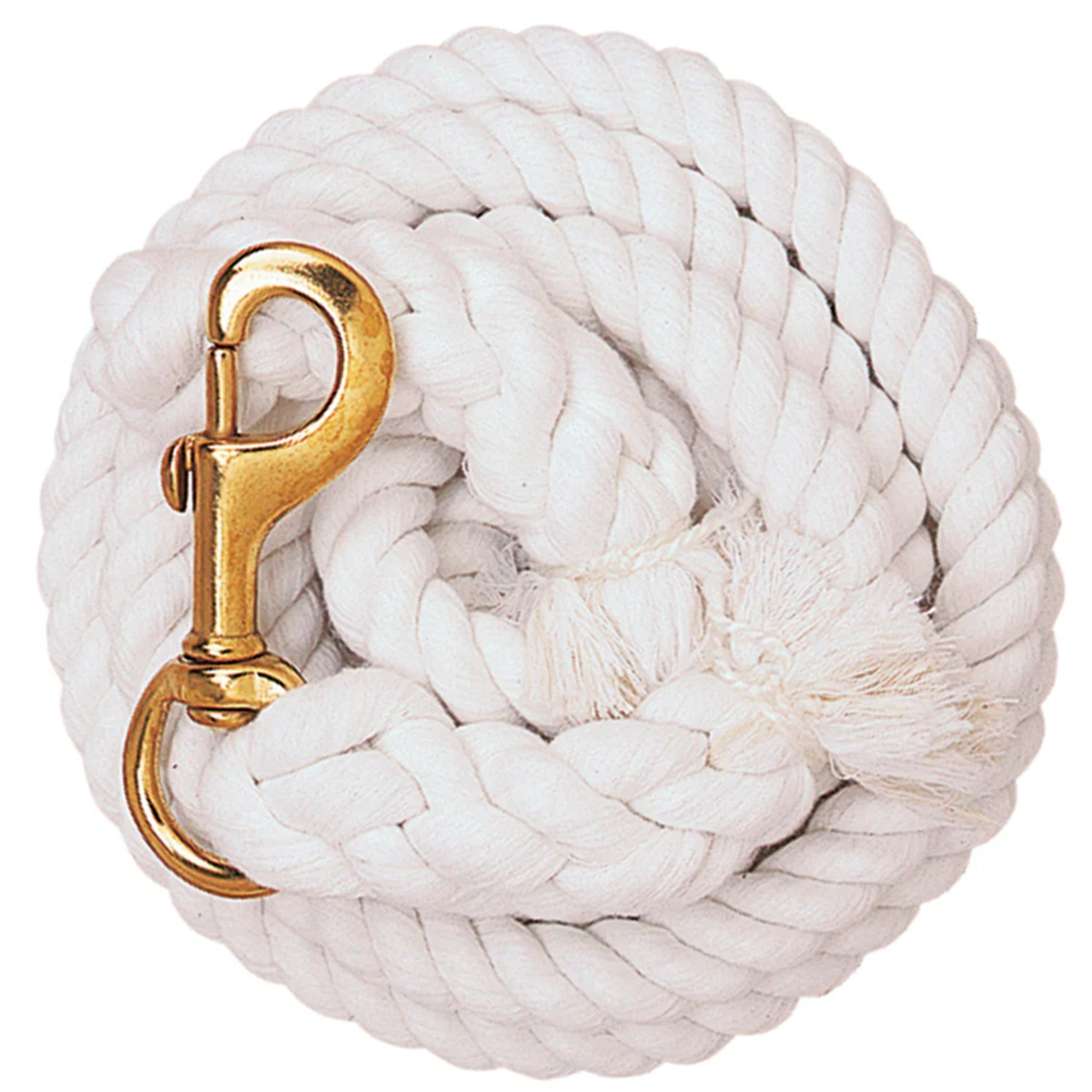 Weaver Cotton Lead Rope Brass Snap White 10 ft