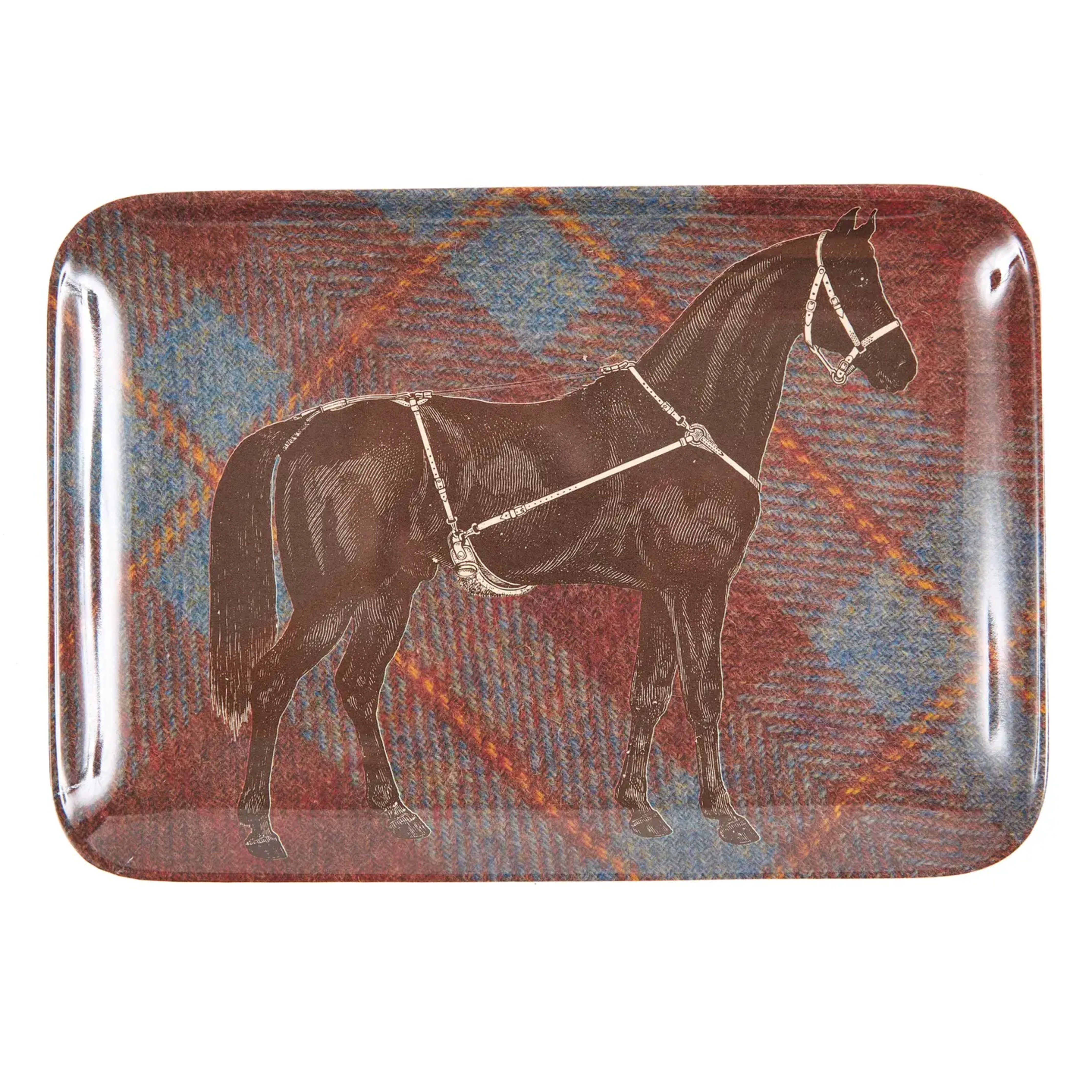 Equus Tweed Dresser Tray Full Horse