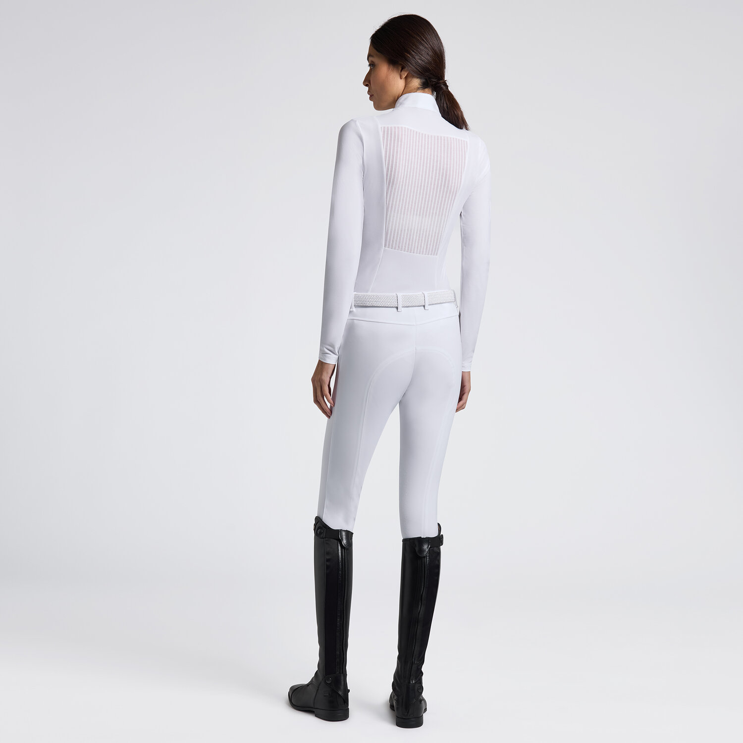 Cavalleria Toscana Stripe Back Panel Zip Top lds