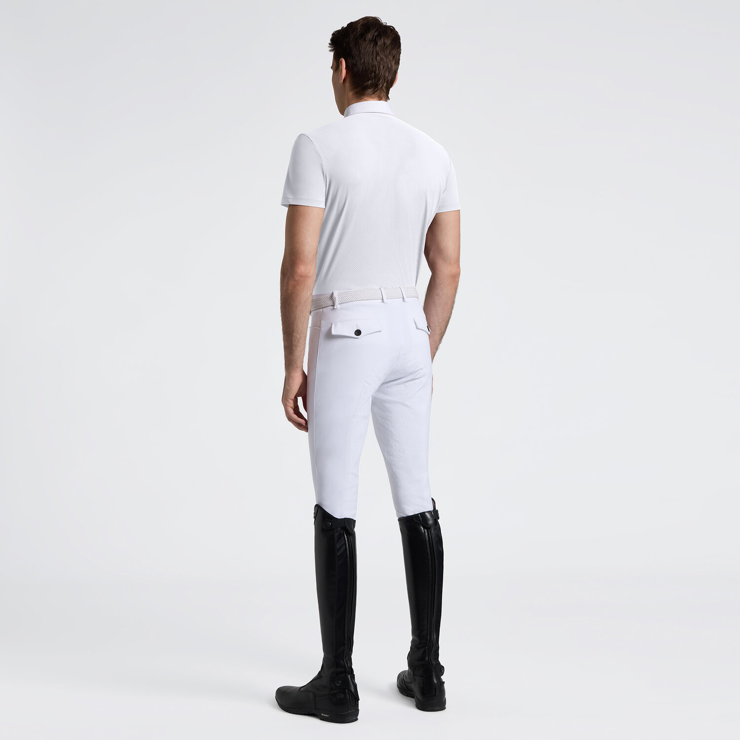 Cavalleria Toscana Perf Back Button Polo mens