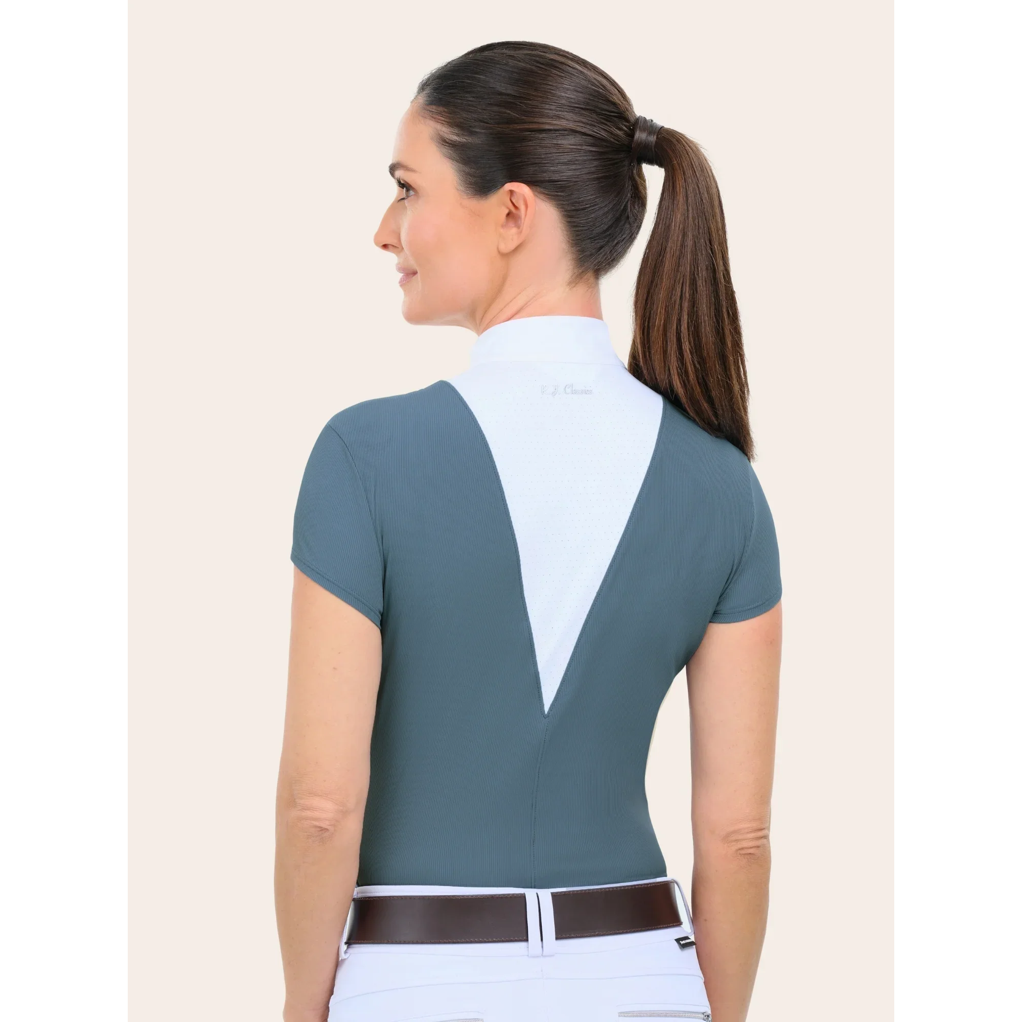 R.J. Classics Celeste Rib Zip Polo s/s ladies