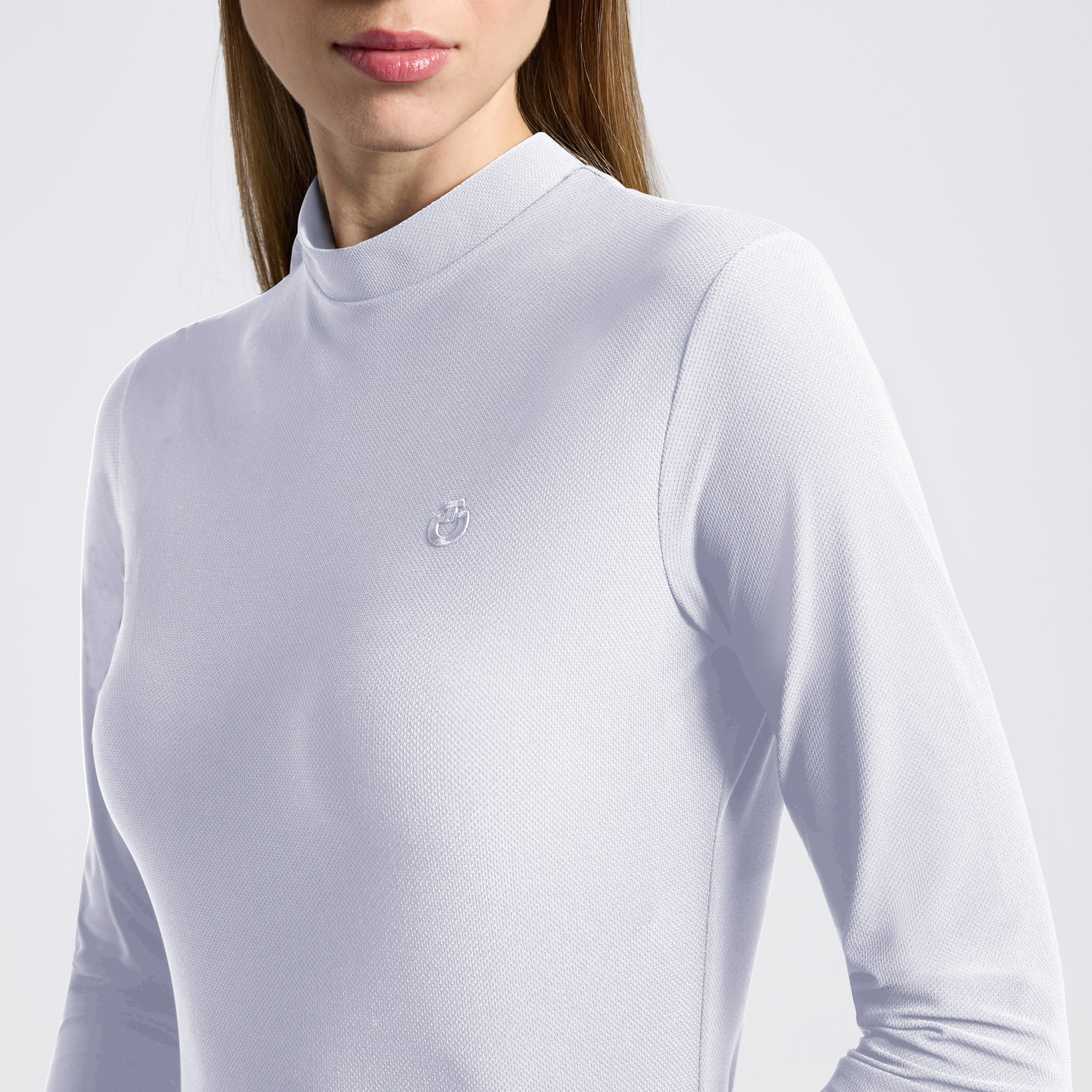 Cavalleria Toscana Mesh Mock Neck Tee l/s ladies