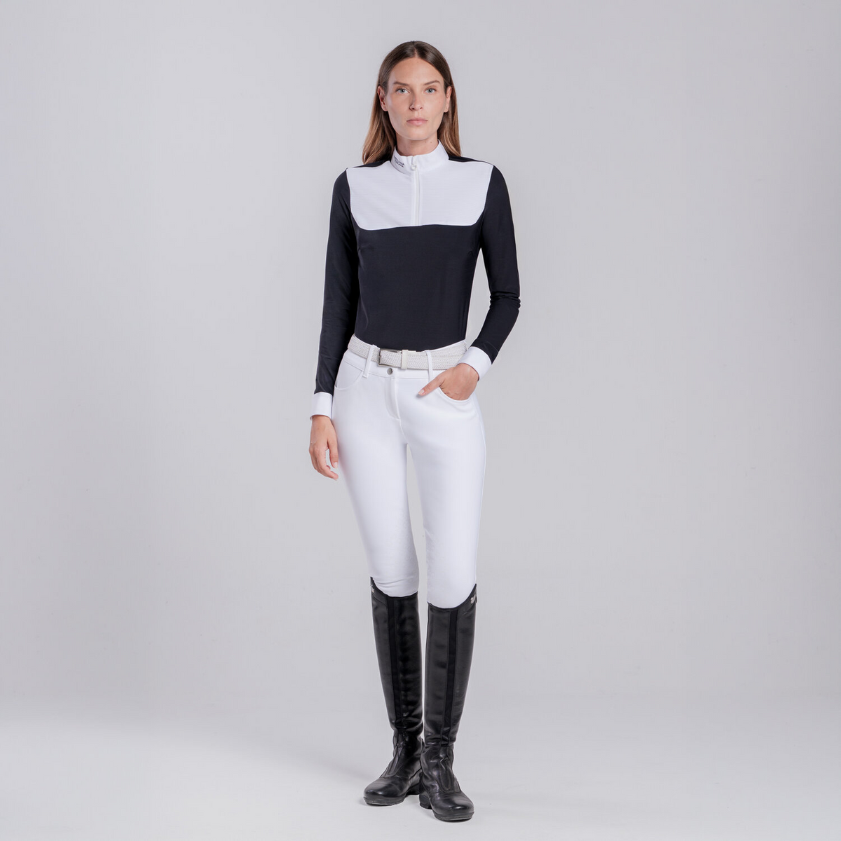 Cavalleria Toscana Rib Zip Shirt lds