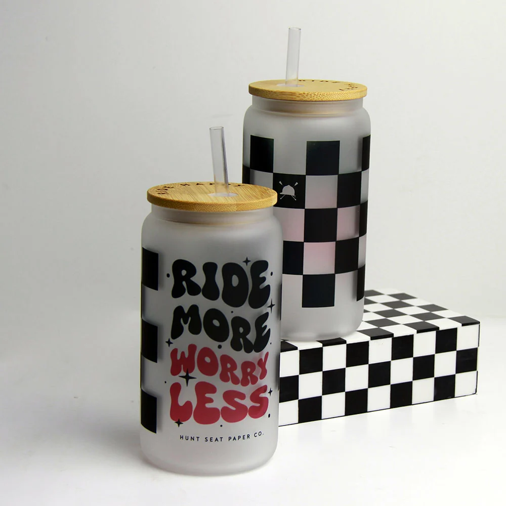 Ride Happy Glass Tumbler