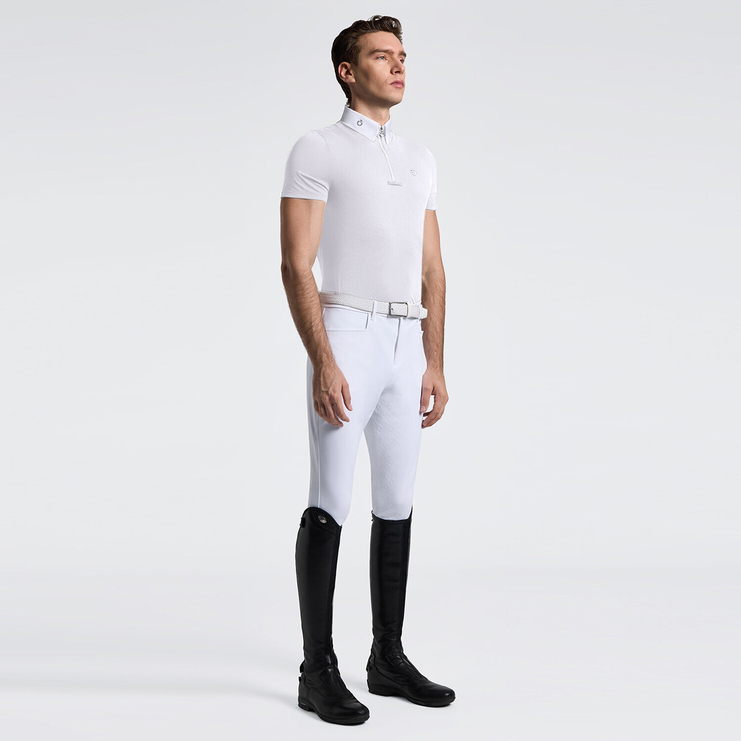 Cavalleria Toscana Mesh Comp Zip Polo mens