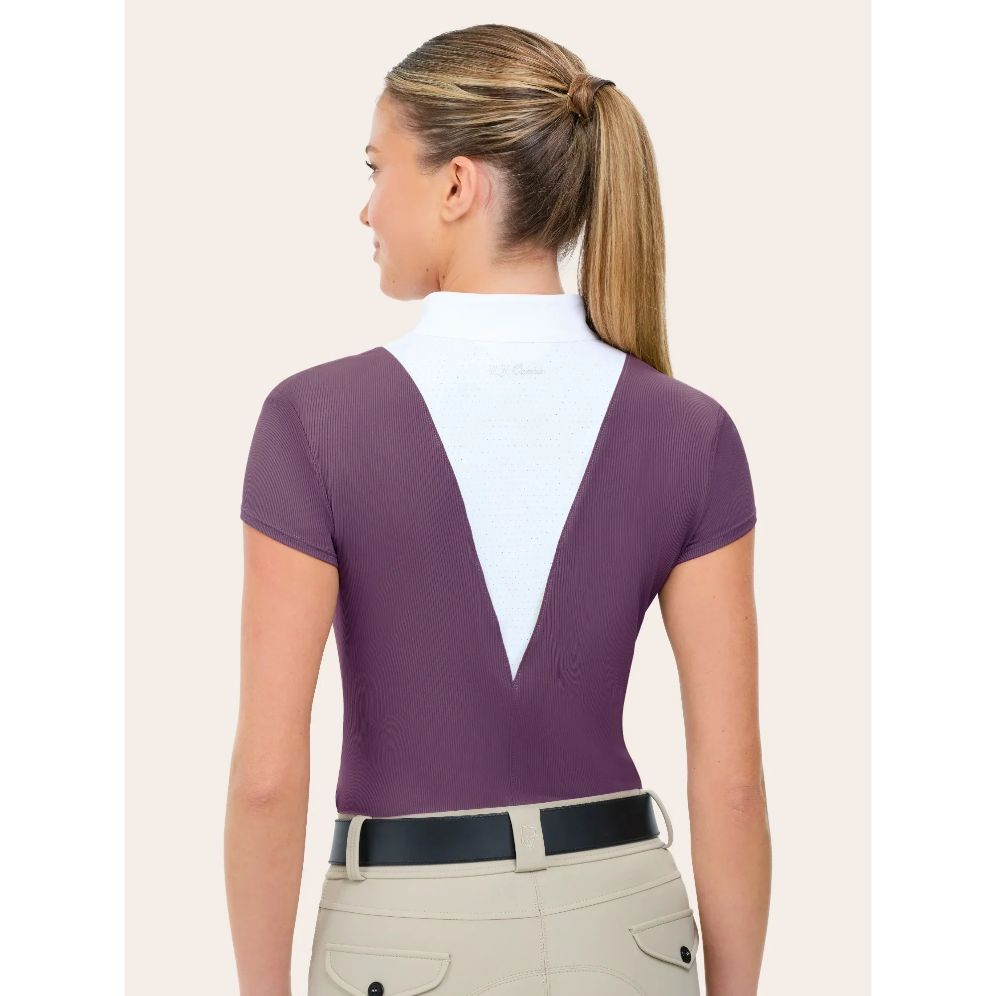 R.J. Classics Celeste Rib Zip Polo s/s ladies